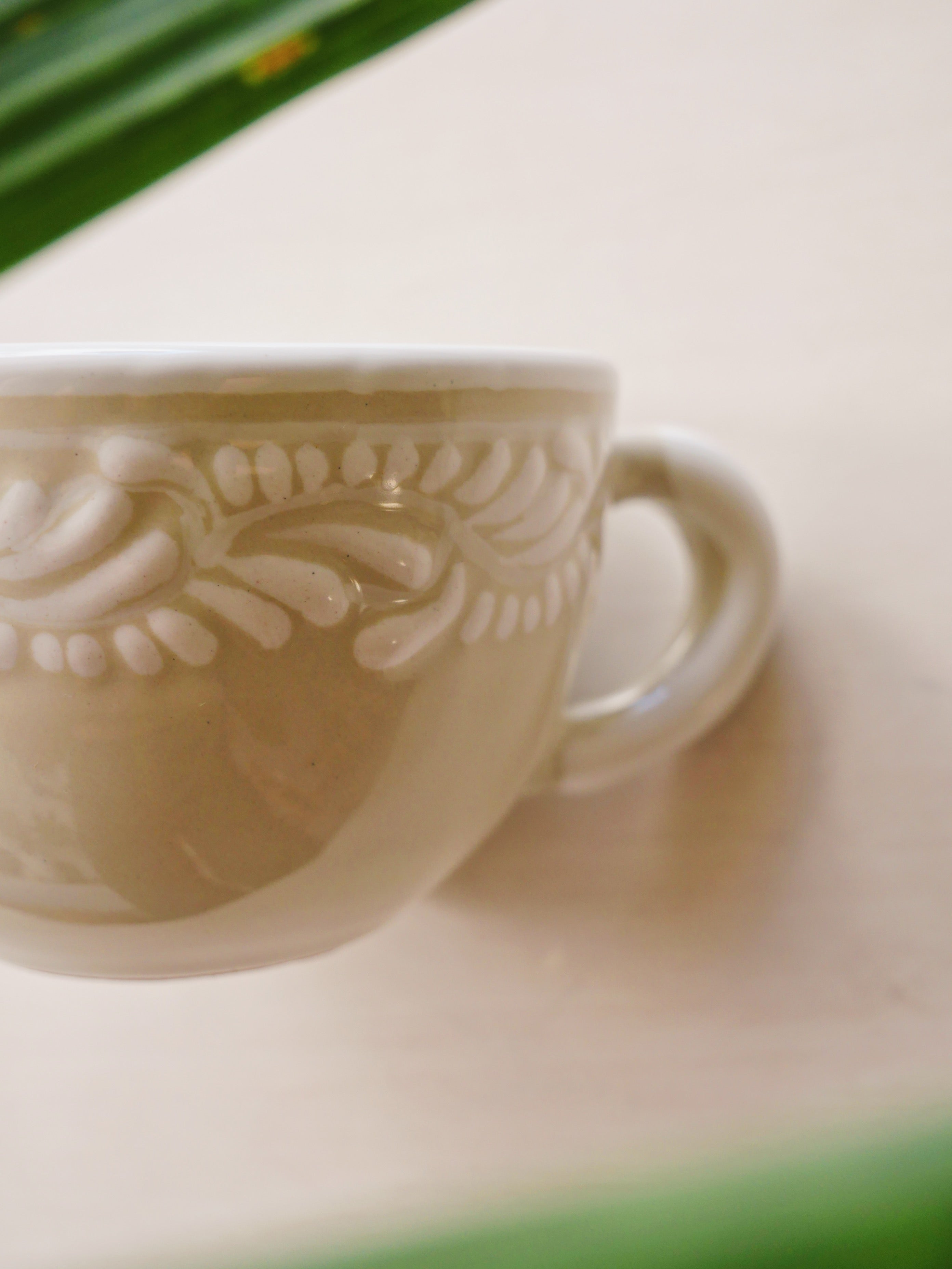 Talavera White Tea Cup