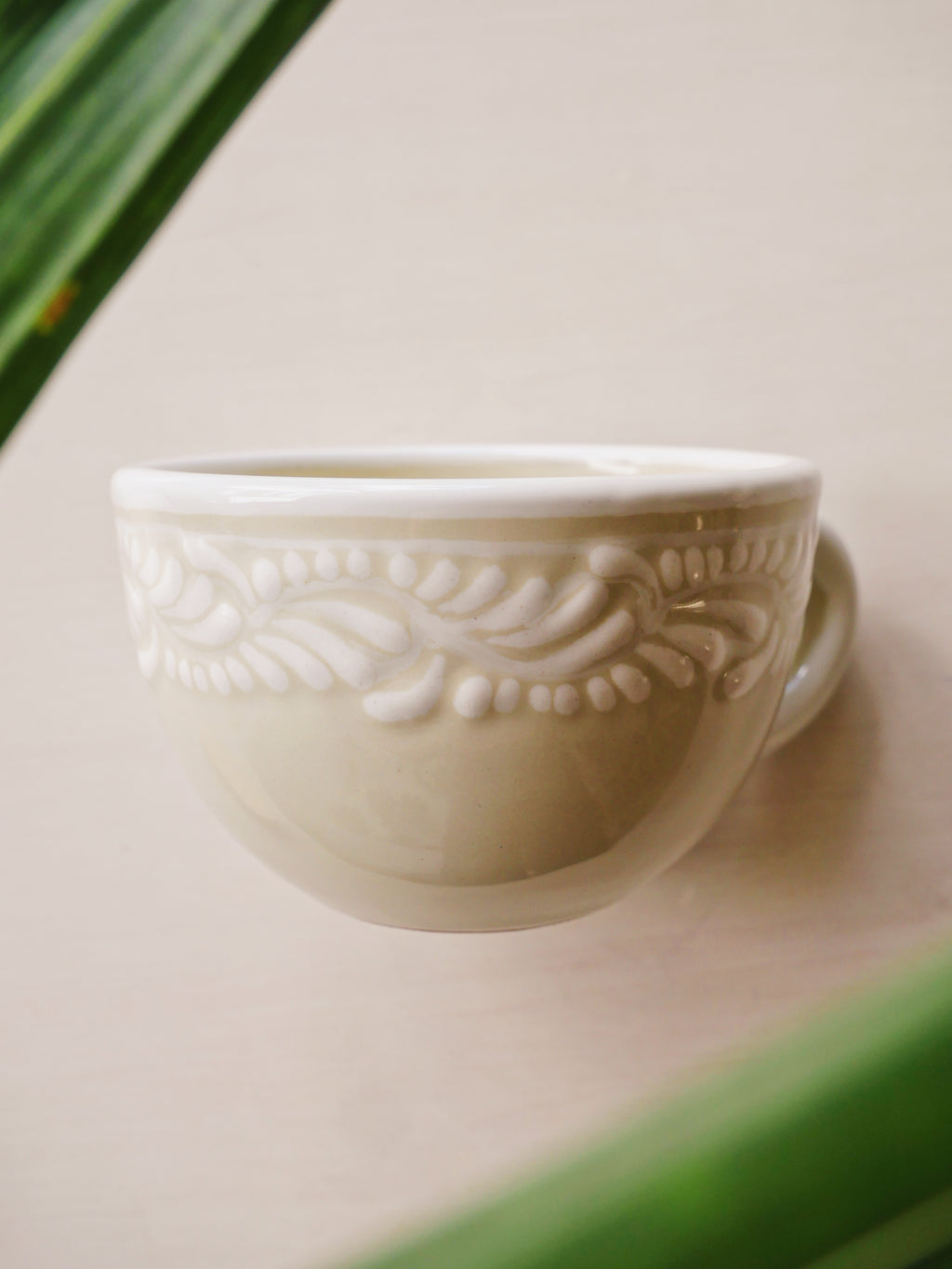 Talavera White Tea Cup