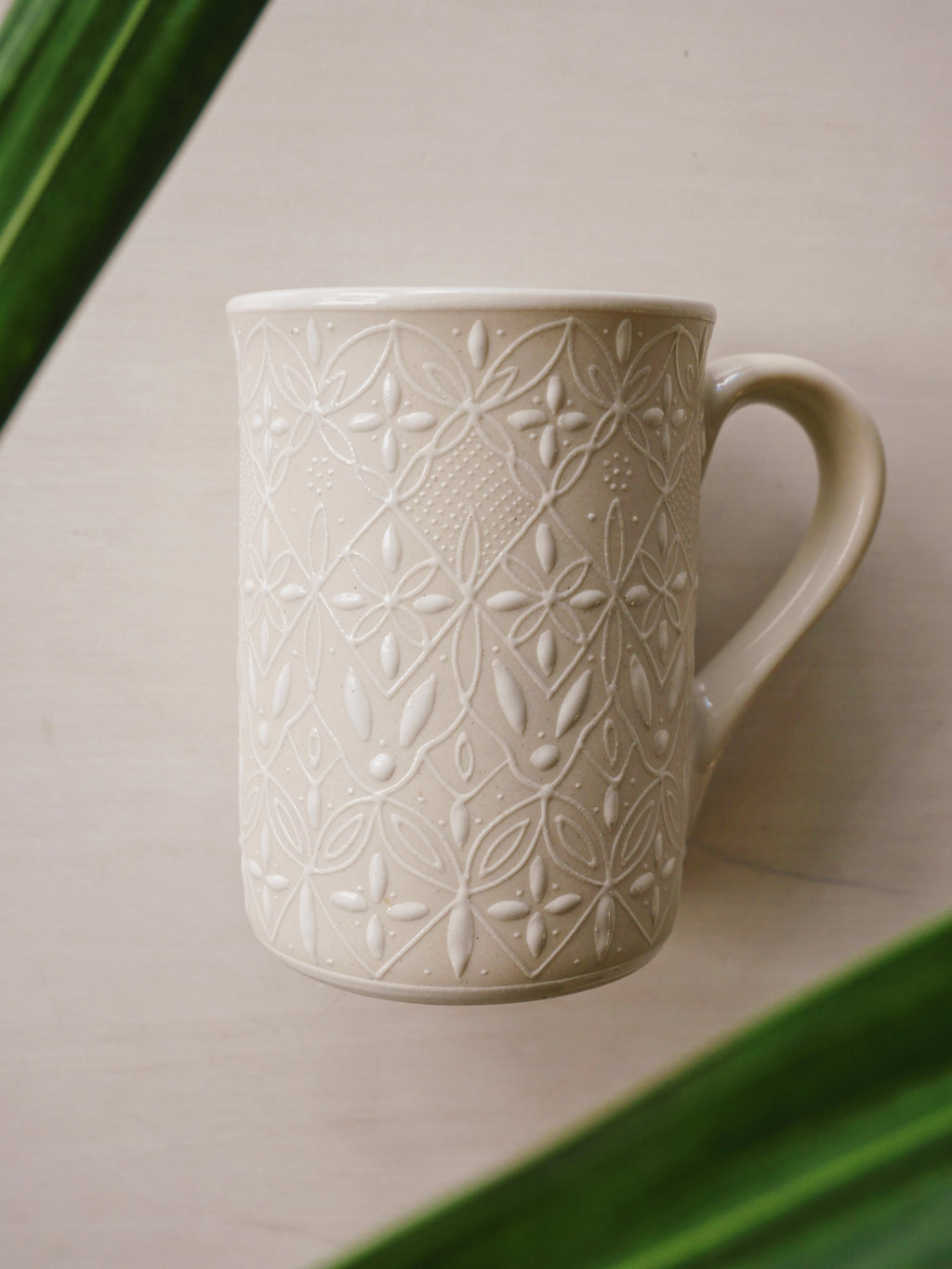 White Flower Mugs