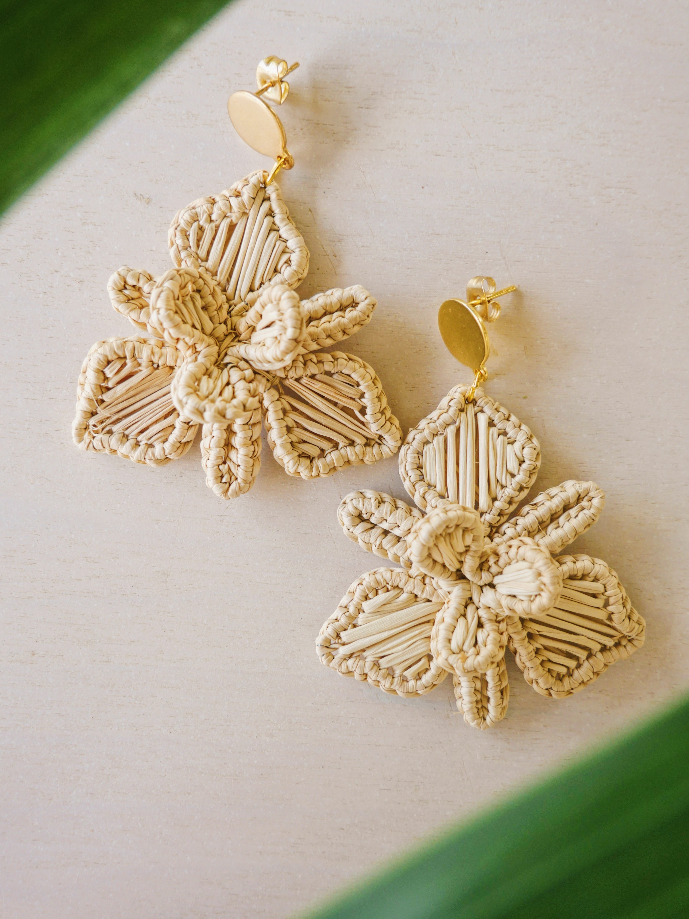 Plumeria Palm Earrings