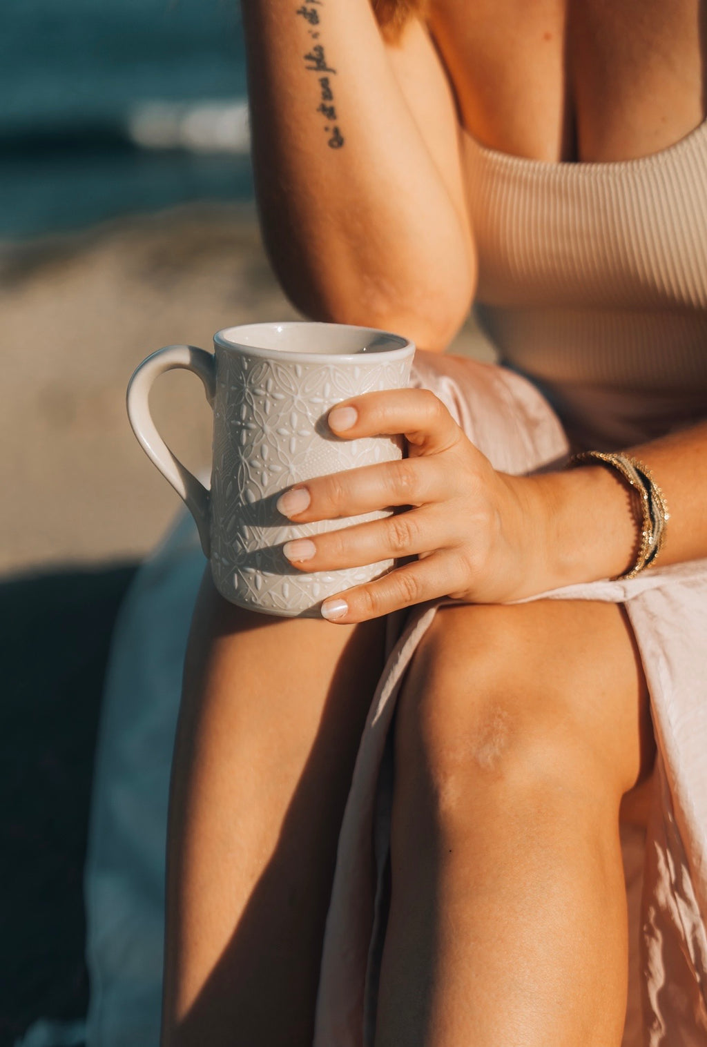 delicate luxury white ceramic mug made in mexico 