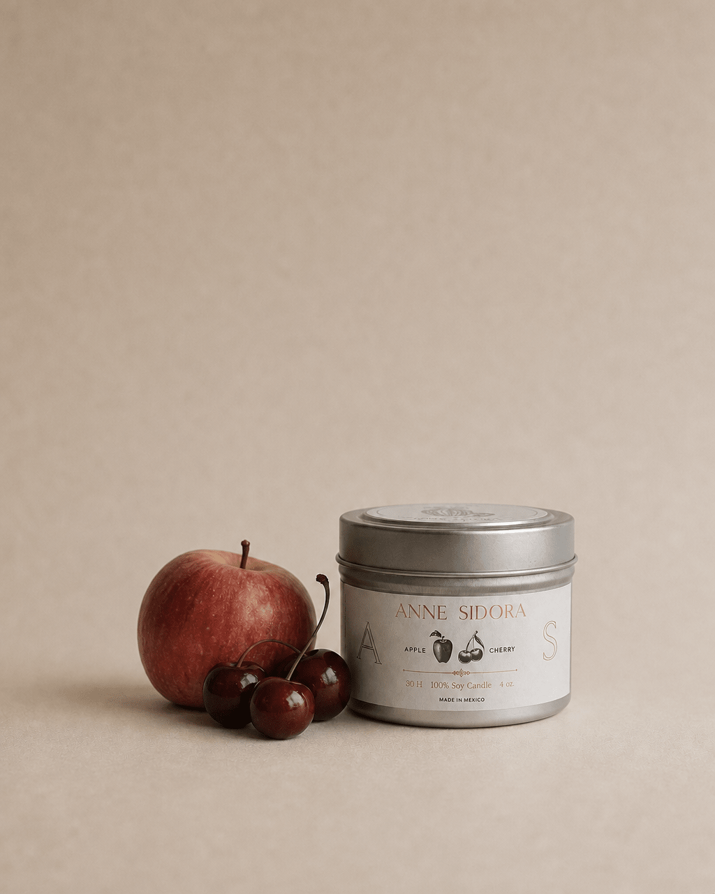 Apple & Cherry Candle - Anne Sidora Unique Poetic gift boutique in Los Cabos
