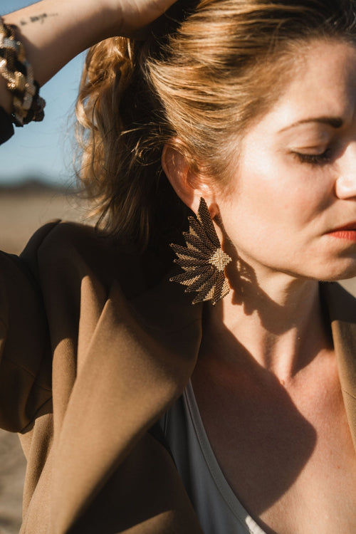 Aurea Earrings in Miyuki- Anne Sidora Unique Poetic gift boutique in Los Cabos