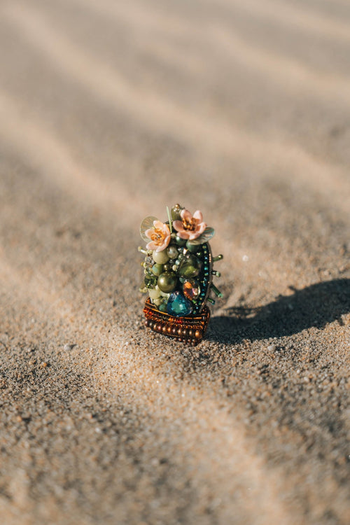 Barrel Cactus Brooch - Anne Sidora Unique Poetic gift boutique in Los Cabos