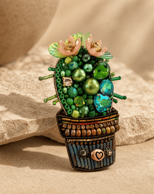 Barrel Cactus Brooch - Anne Sidora Unique Poetic gift boutique in Los Cabos