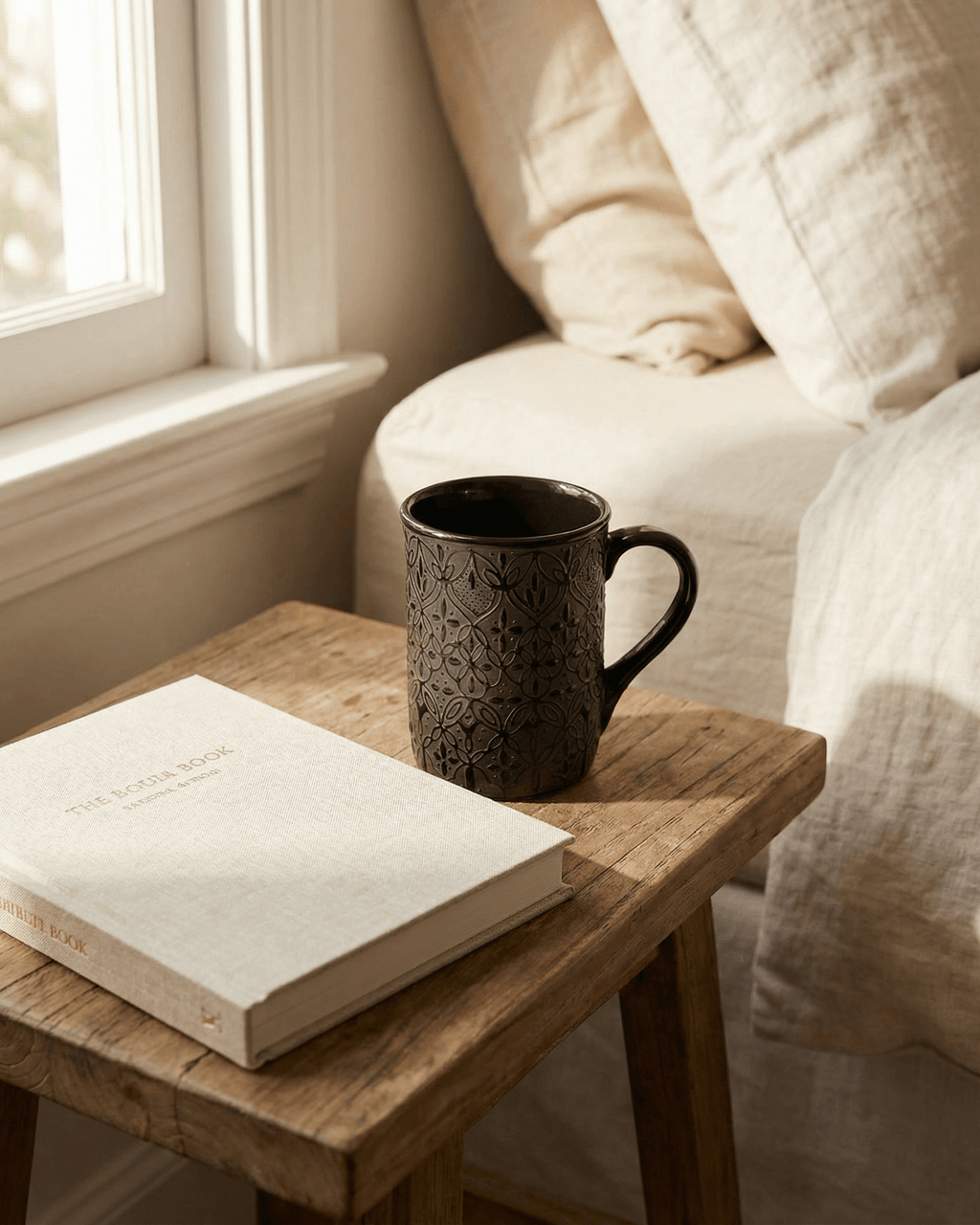 Black Flower Mug - Anne Sidora Unique Poetic gift boutique in Los Cabos