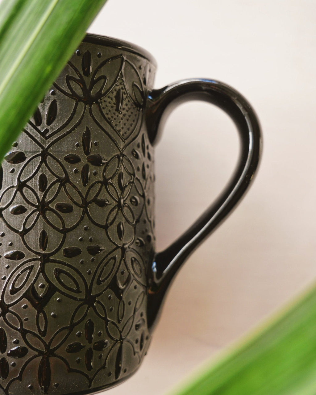 Black Flower Mug - Anne Sidora Unique Poetic gift boutique in Los Cabos