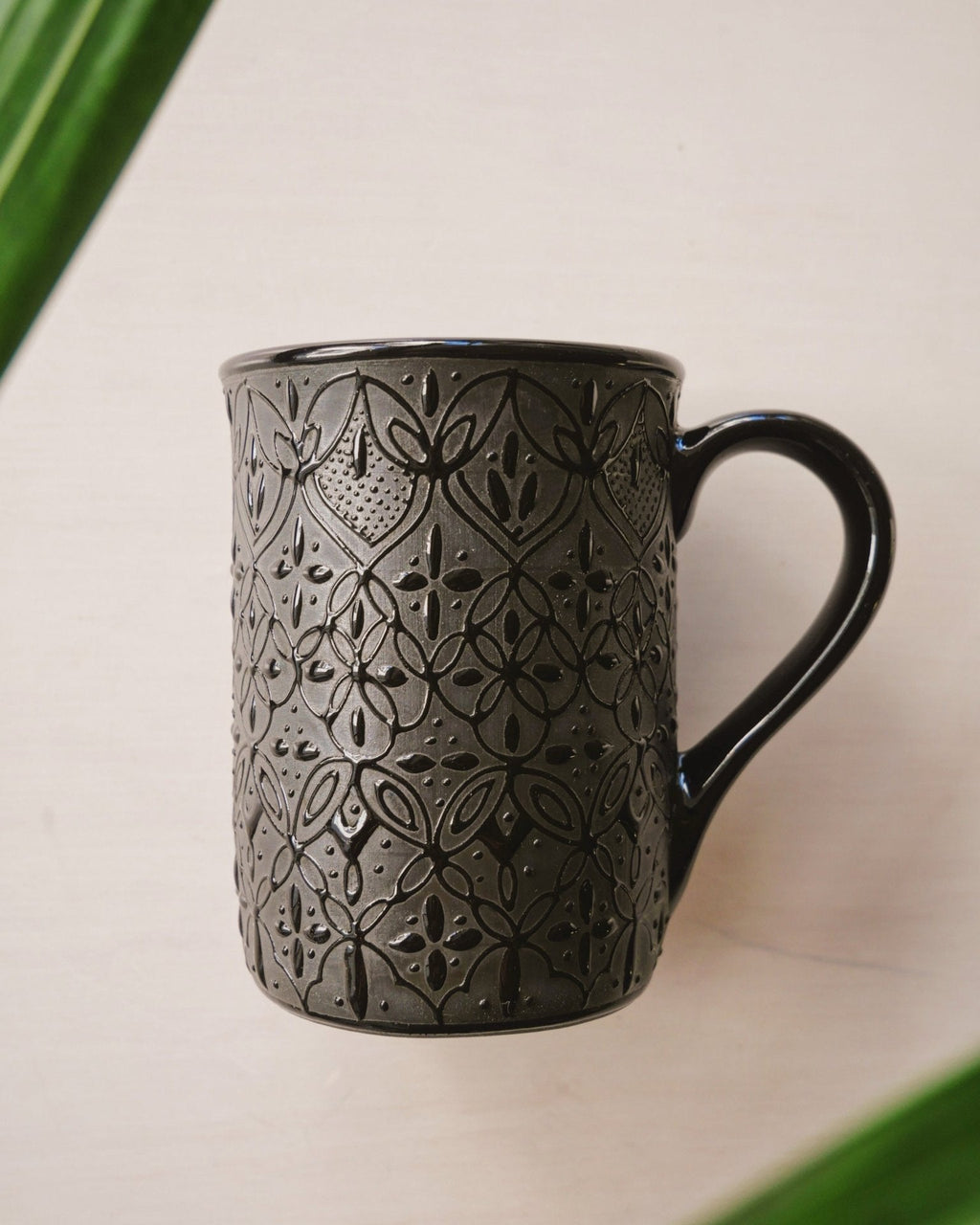 Black Flower Mug - Anne Sidora Unique Poetic gift boutique in Los Cabos