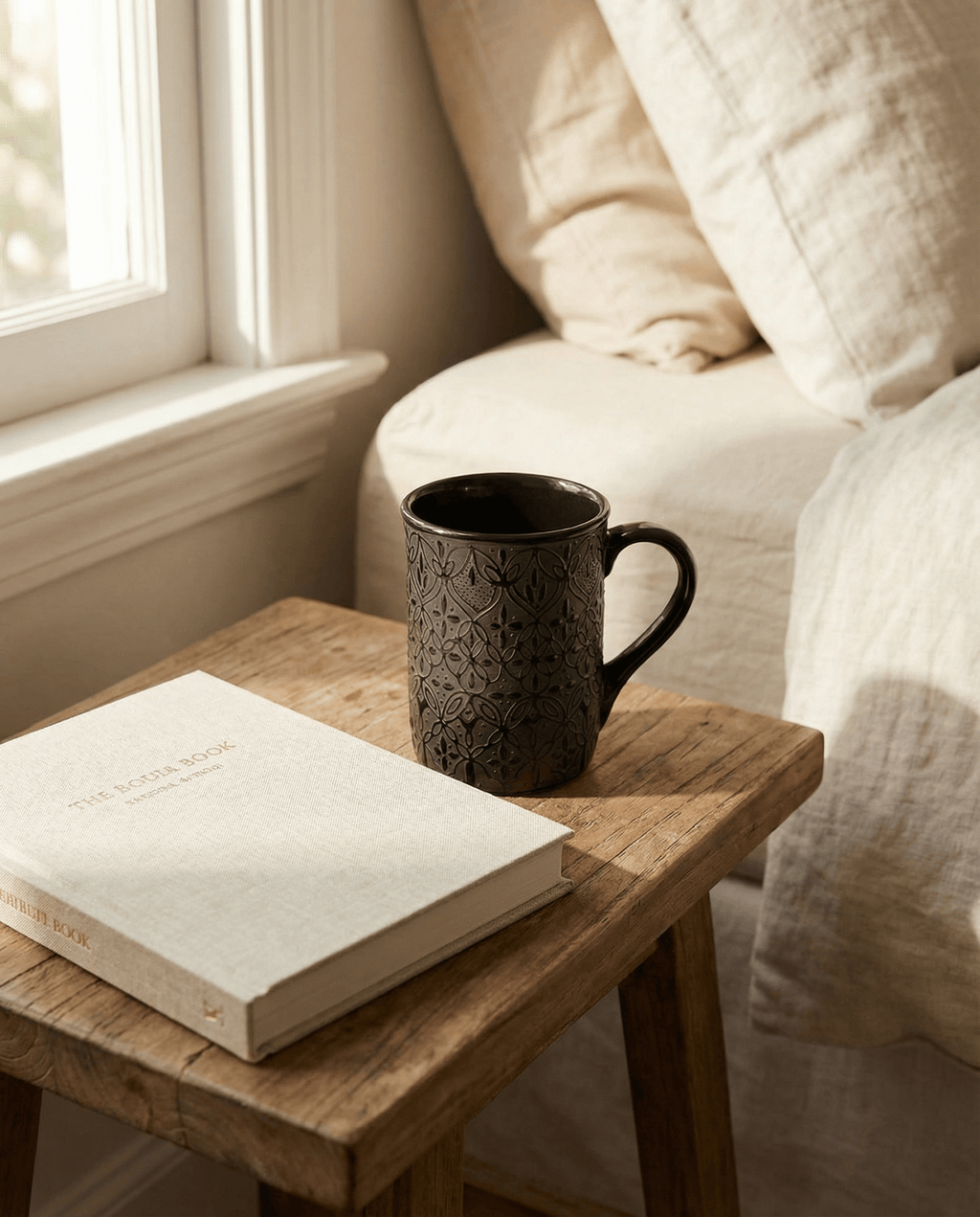 Black Flower Mug - Anne Sidora Unique Poetic gift boutique in Los Cabos