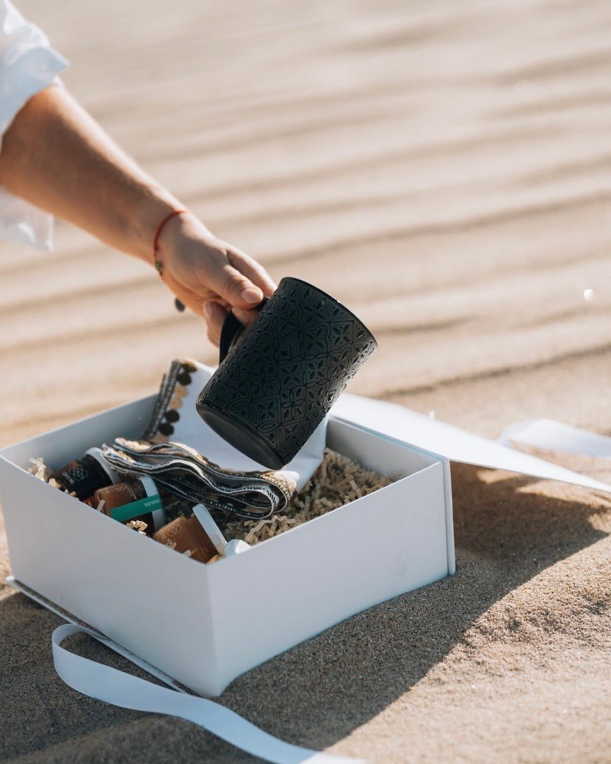 Black Flower Mug - Anne Sidora Unique Poetic gift boutique in Los Cabos