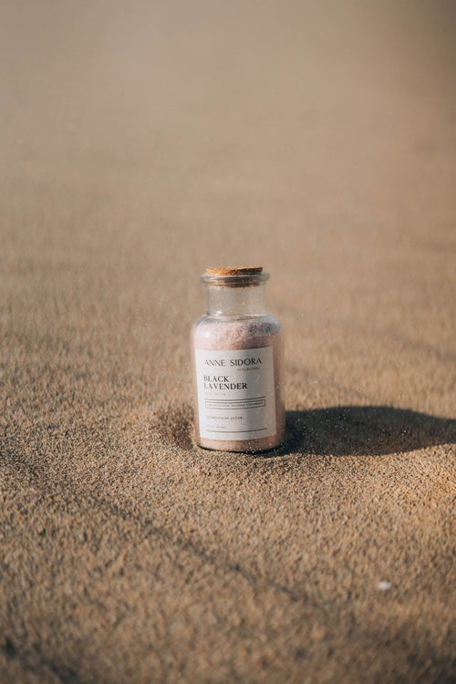 Black Lavender Bath Salts - Anne Sidora Unique Poetic gift boutique in Los Cabos