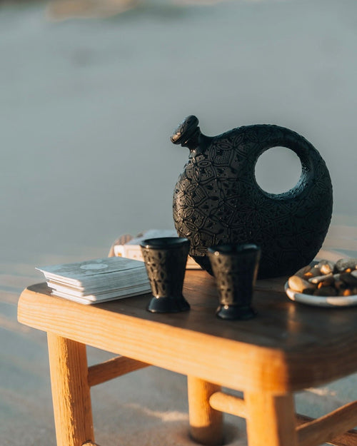 Black Tequila Decanter Set - Anne Sidora Unique Poetic gift boutique in Los Cabos