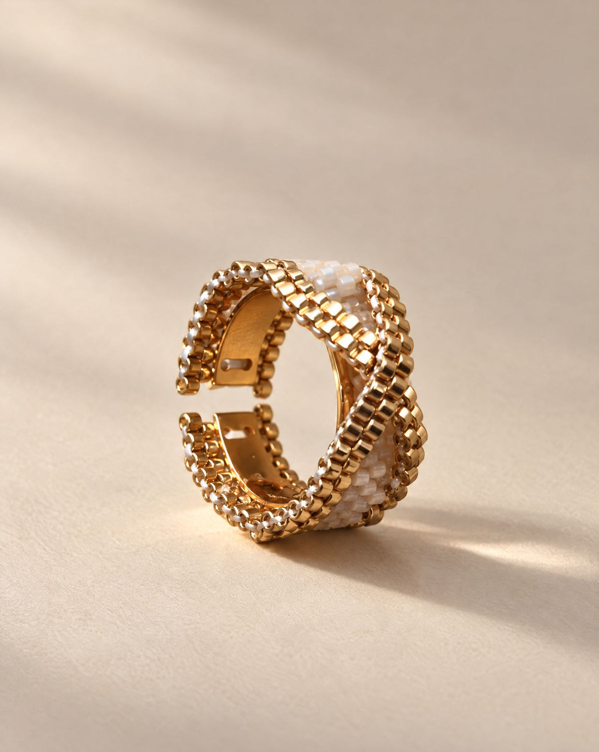Brizna Beige Ring - Anne Sidora Unique Poetic gift boutique in Los Cabos