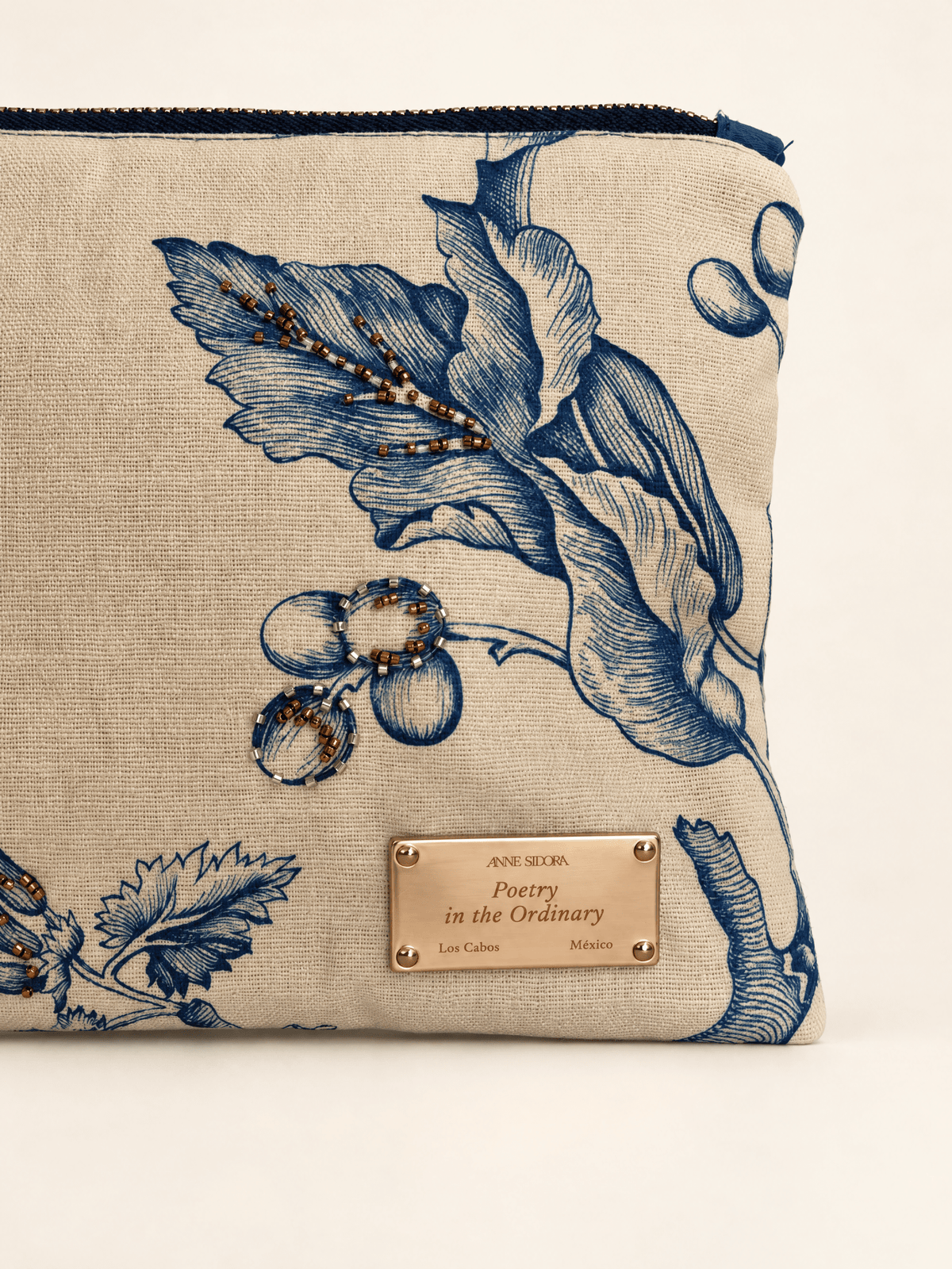 Camelia Pouch, Blue · Edition of 8 - Anne Sidora Unique Poetic gift boutique in Los Cabos