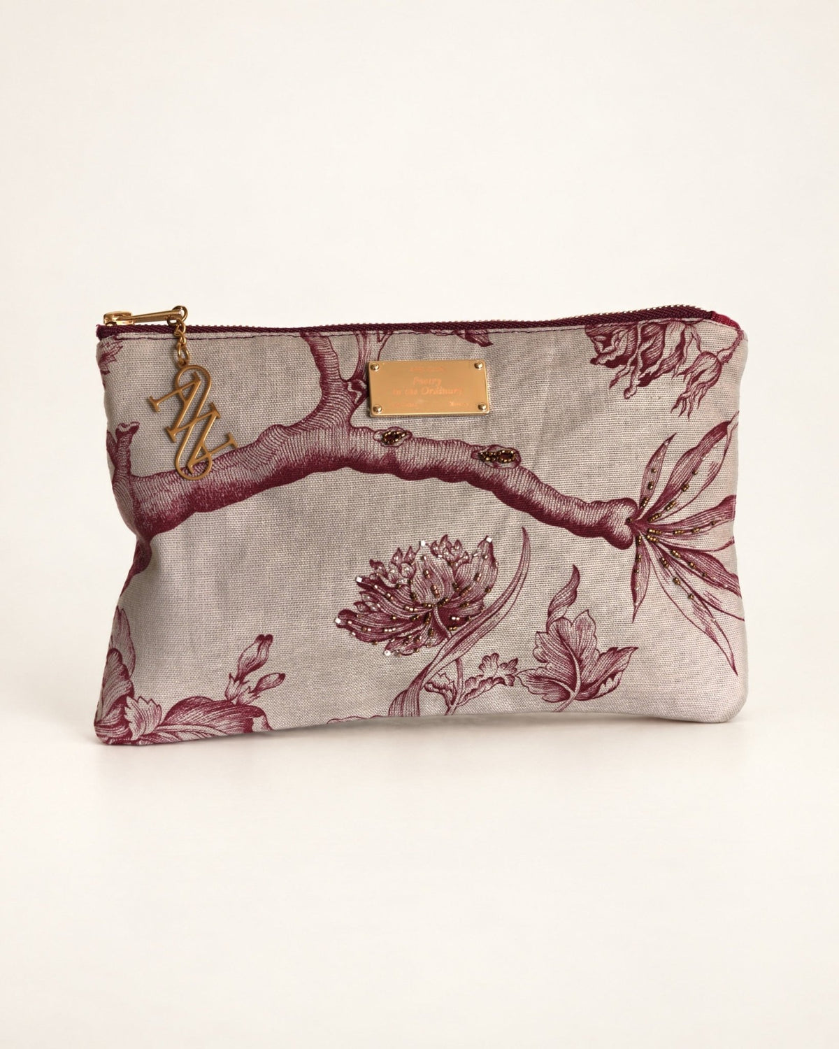 Camelia Pouch, Burgundy · Edition of 8 - Anne Sidora Unique Poetic gift boutique in Los Cabos