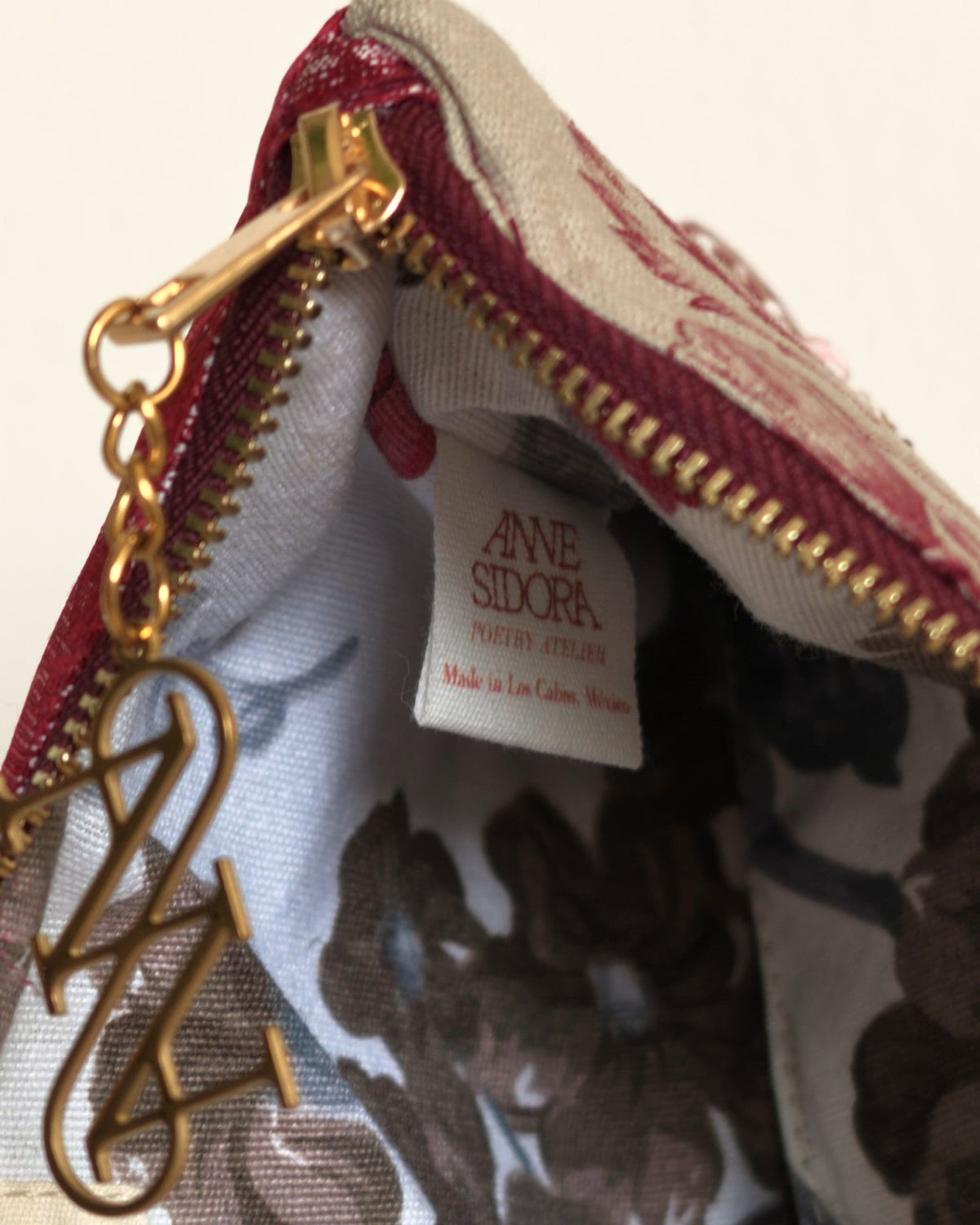 Camelia Pouch, Burgundy · Edition of 8 - Anne Sidora Unique Poetic gift boutique in Los Cabos