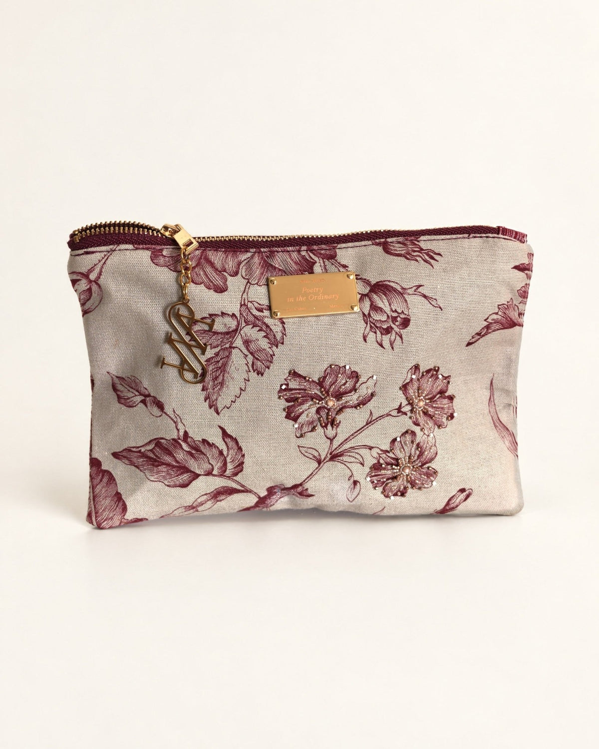 Camelia Pouch, Burgundy · Edition of 8 - Anne Sidora Unique Poetic gift boutique in Los Cabos