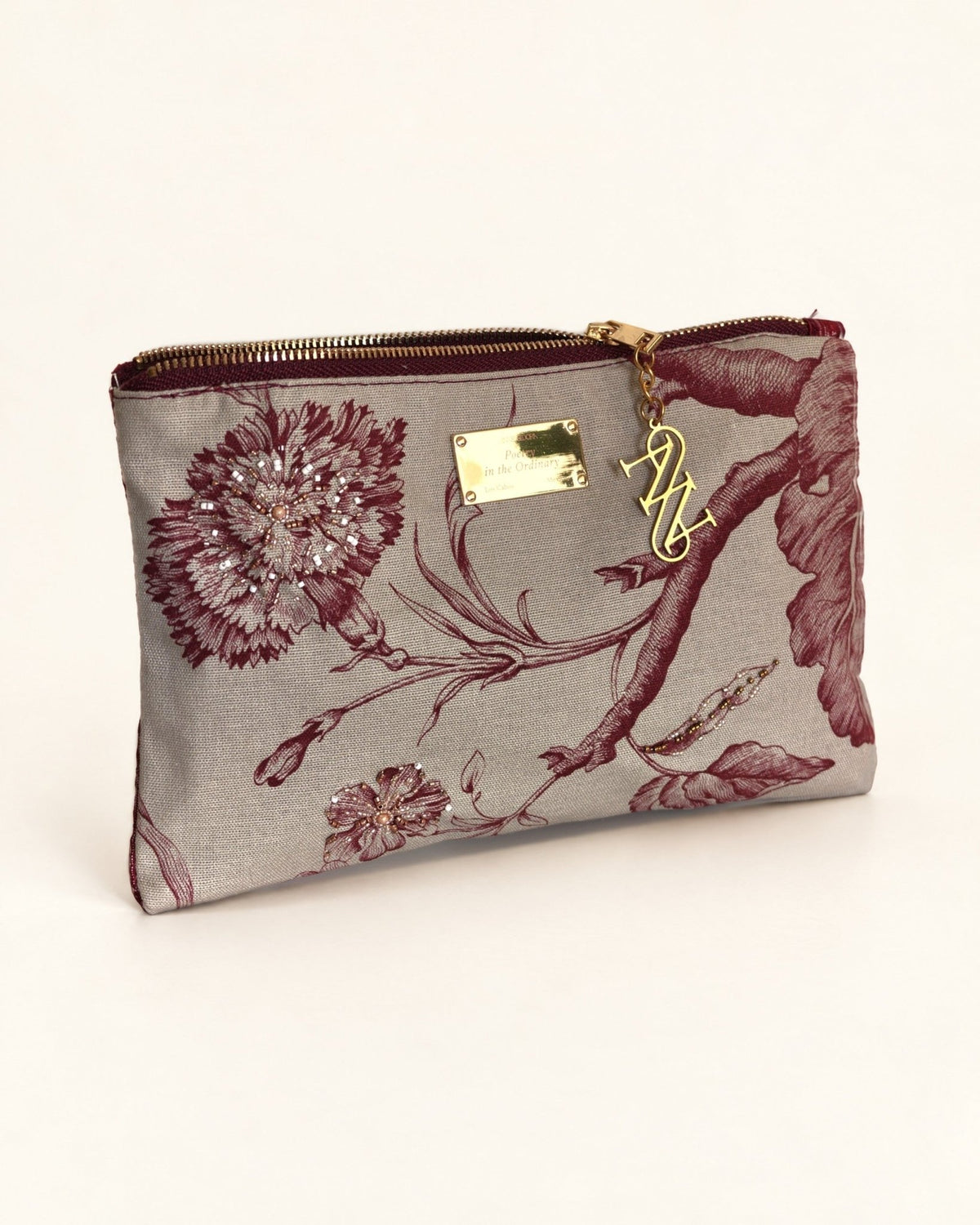 Camelia Pouch, Burgundy · Edition of 8 - Anne Sidora Unique Poetic gift boutique in Los Cabos