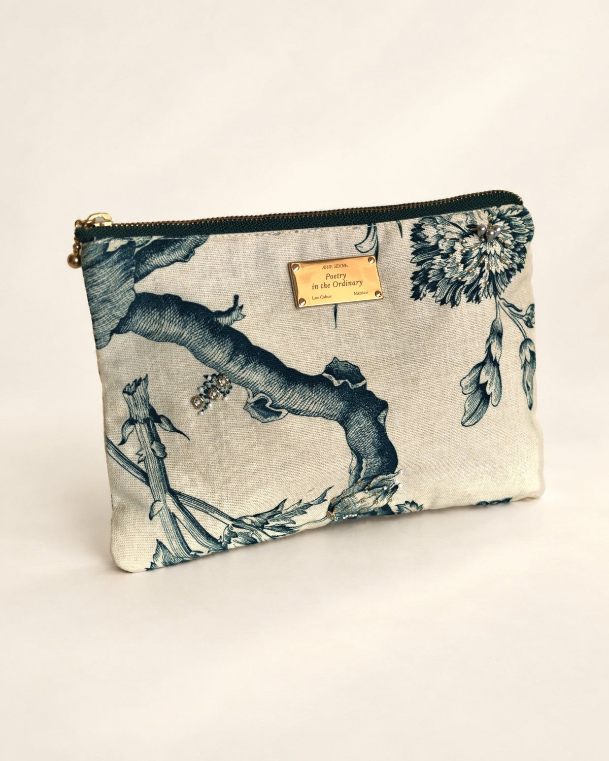Camelia Pouch, Green · Edition of 8 - Anne Sidora Unique Poetic gift boutique in Los Cabos