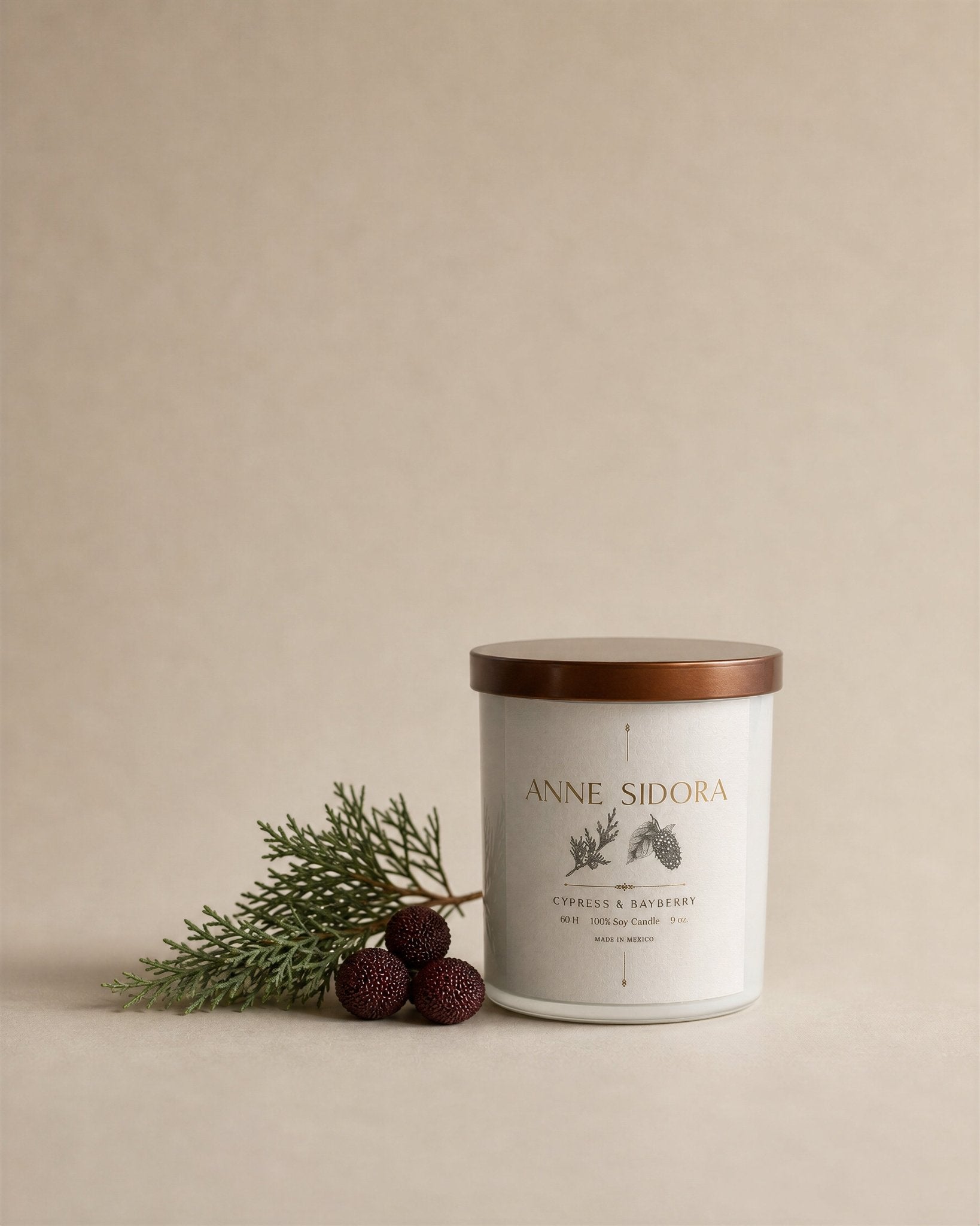 Cypress & Bayberry Candle - Anne Sidora Unique Poetic gift boutique in Los Cabos