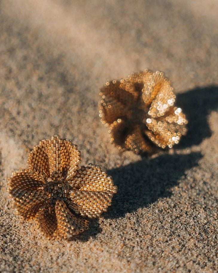 Damiana Golden Earrings - Anne Sidora Unique Poetic gift boutique in Los Cabos