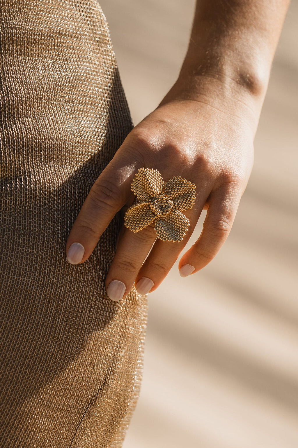 Damiana Golden Ring - Anne Sidora Unique Poetic gift boutique in Los Cabos