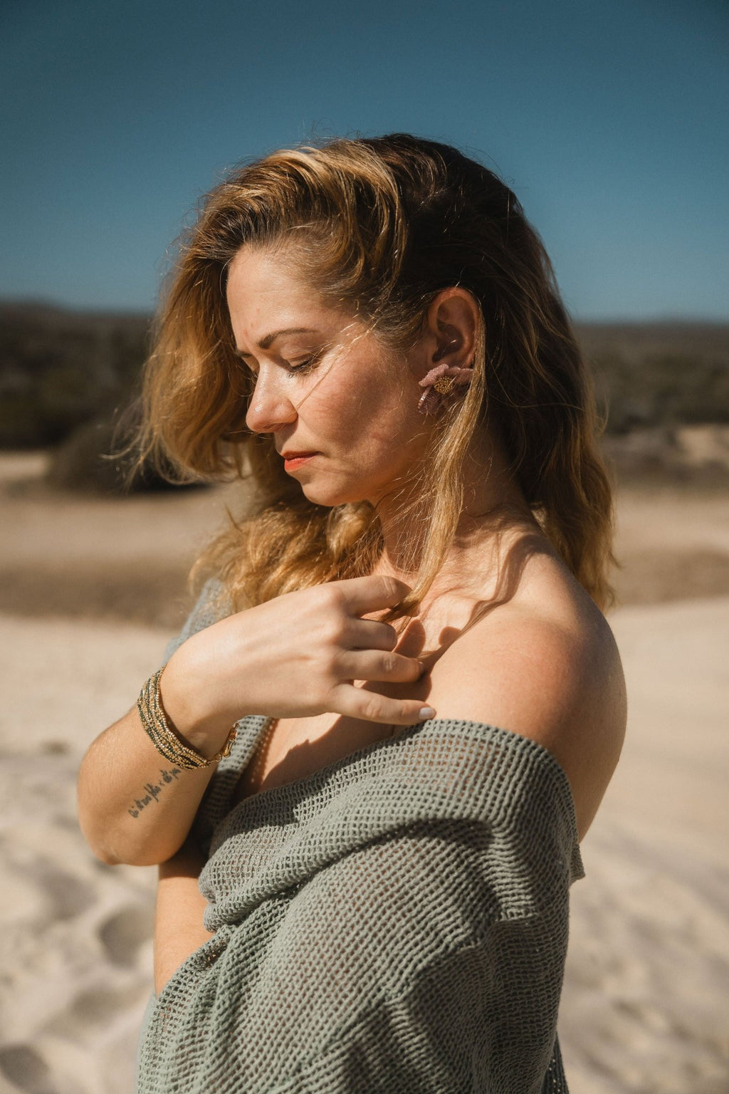 Damiana Rosa Earrings - Anne Sidora Unique Poetic gift boutique in Los Cabos