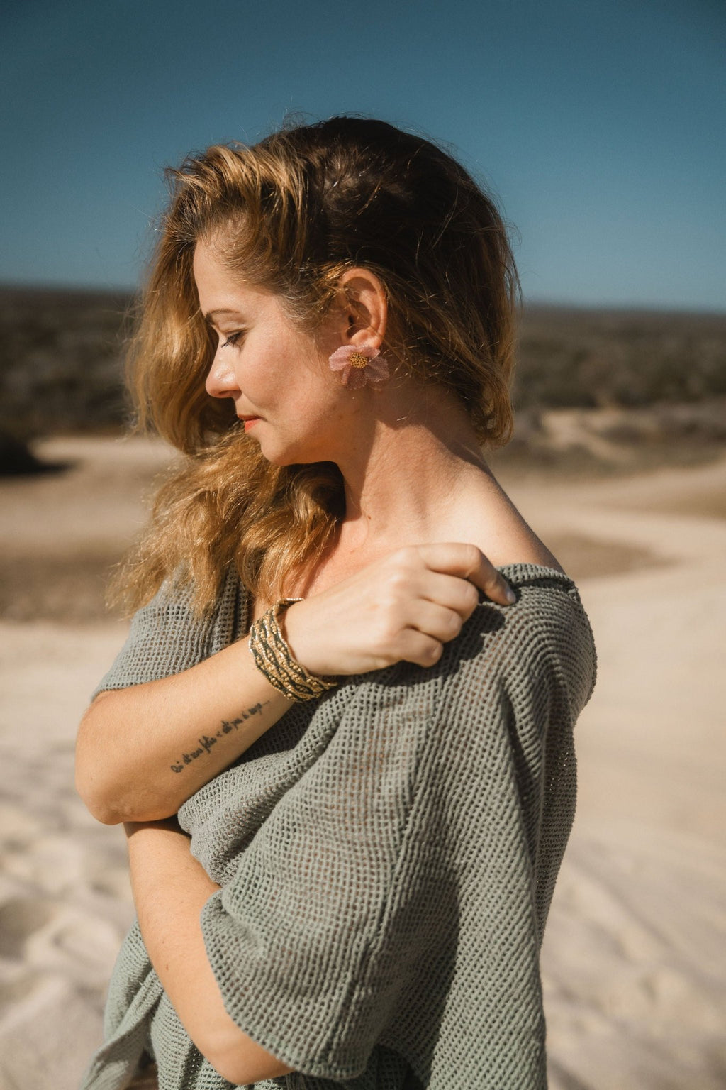 Damiana Rosa Earrings - Anne Sidora Unique Poetic gift boutique in Los Cabos