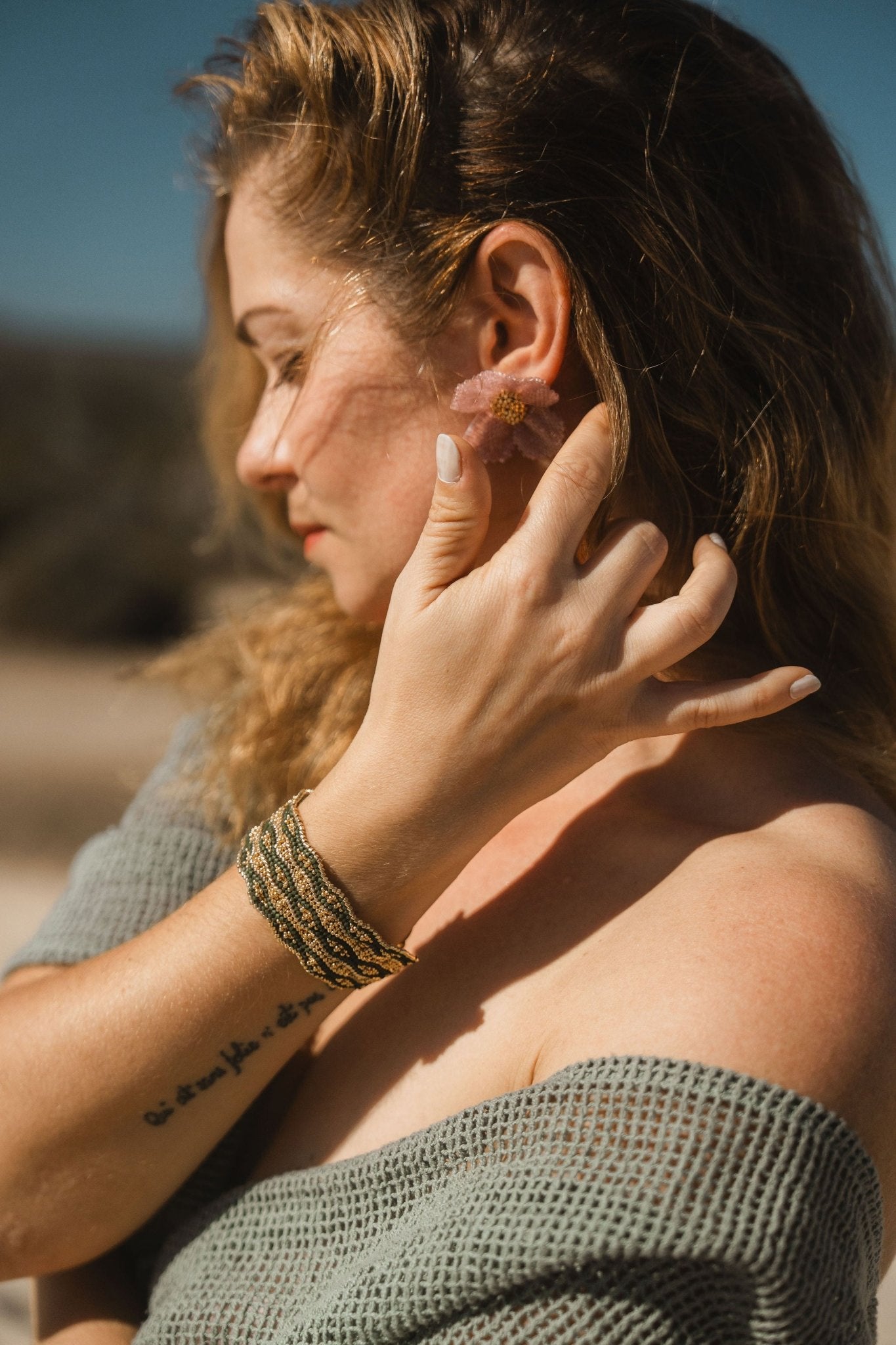 Damiana Rosa Earrings - Anne Sidora Unique Poetic gift boutique in Los Cabos