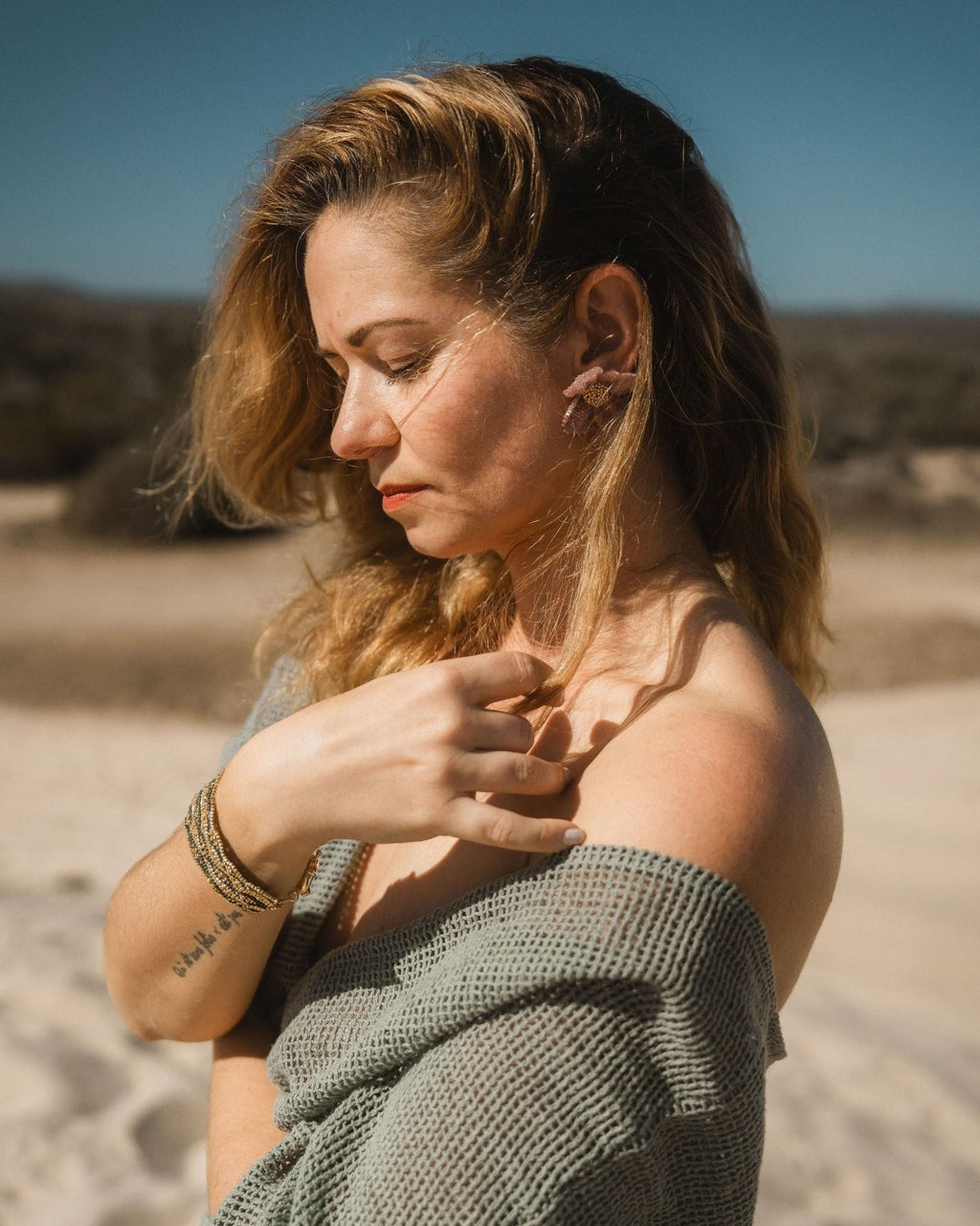 Damiana Rosa Earrings - Anne Sidora Unique Poetic gift boutique in Los Cabos