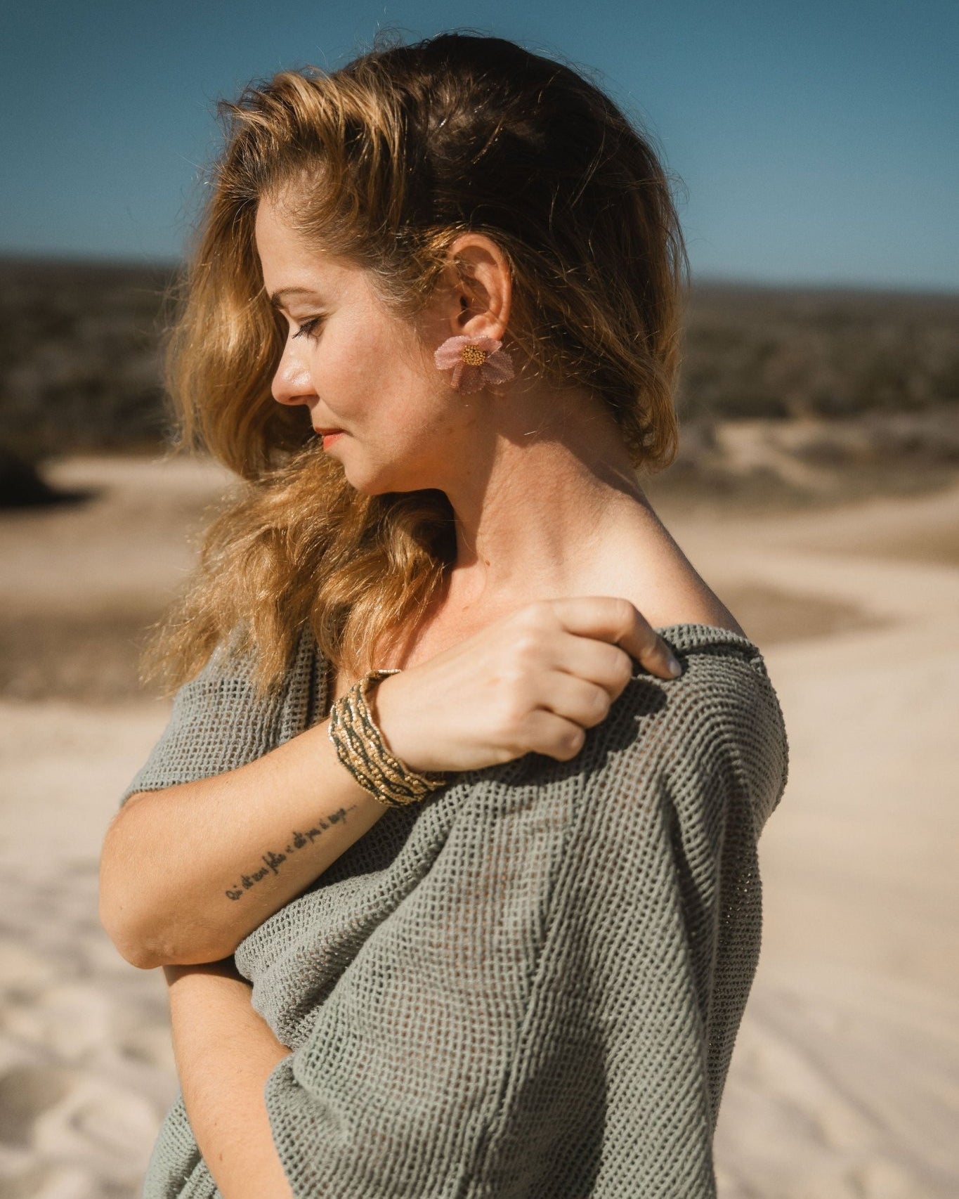 Damiana Rosa Earrings - Anne Sidora Unique Poetic gift boutique in Los Cabos