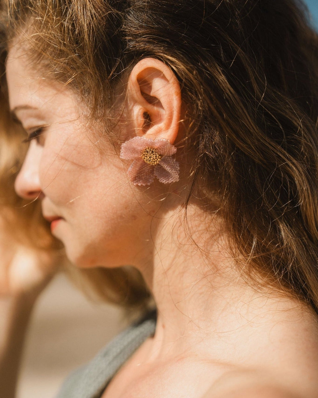 Damiana Rosa Earrings - Anne Sidora Unique Poetic gift boutique in Los Cabos
