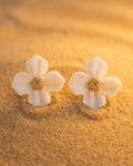 Damiana White Earrings - Anne Sidora Unique Poetic gift boutique in Los Cabos
