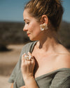 Damiana White Earrings - Anne Sidora Unique Poetic gift boutique in Los Cabos