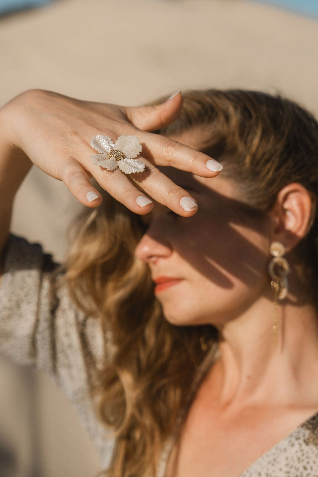 Damiana White Ring - Anne Sidora Unique Poetic gift boutique in Los Cabos
