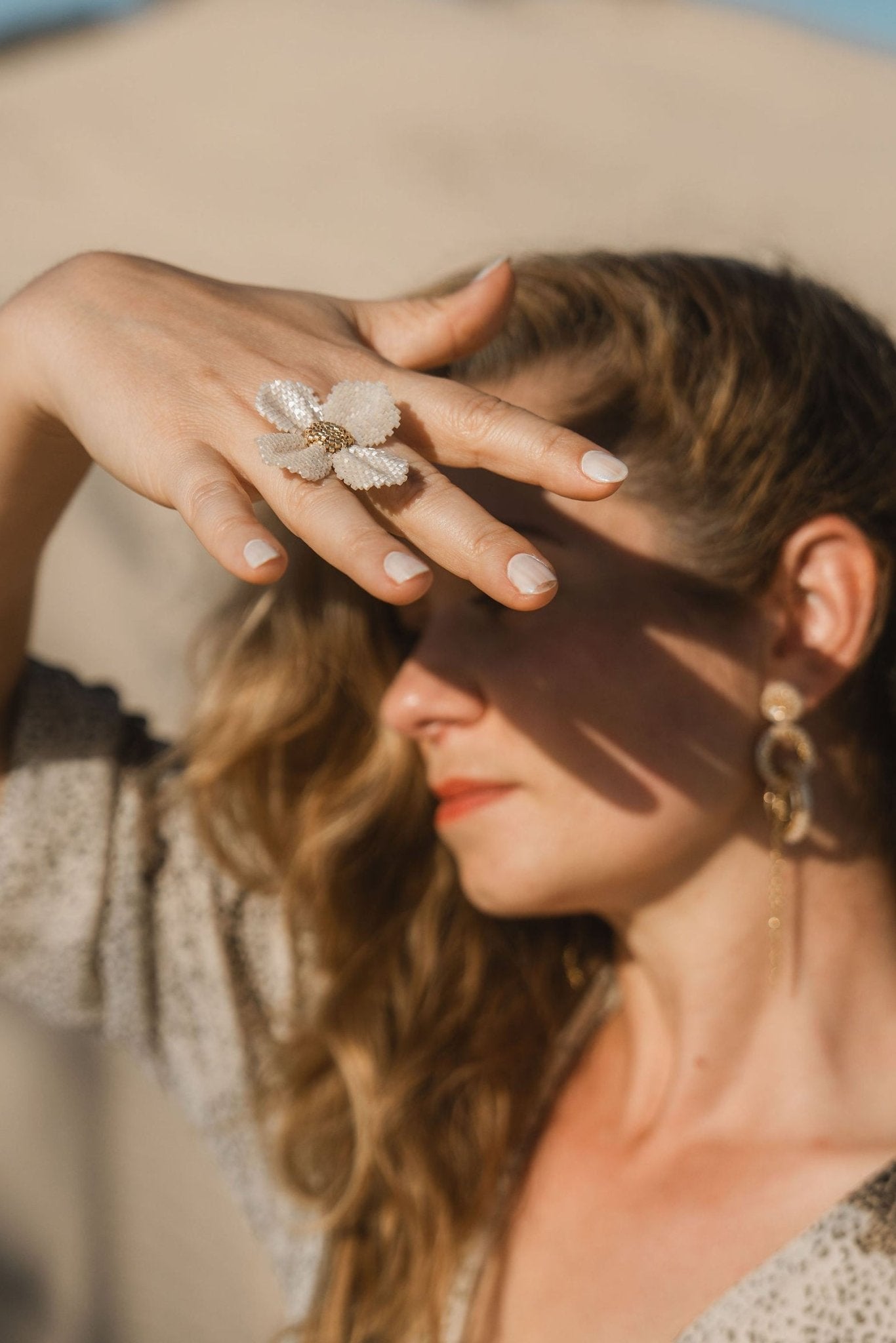 Damiana White Ring - Anne Sidora Unique Poetic gift boutique in Los Cabos