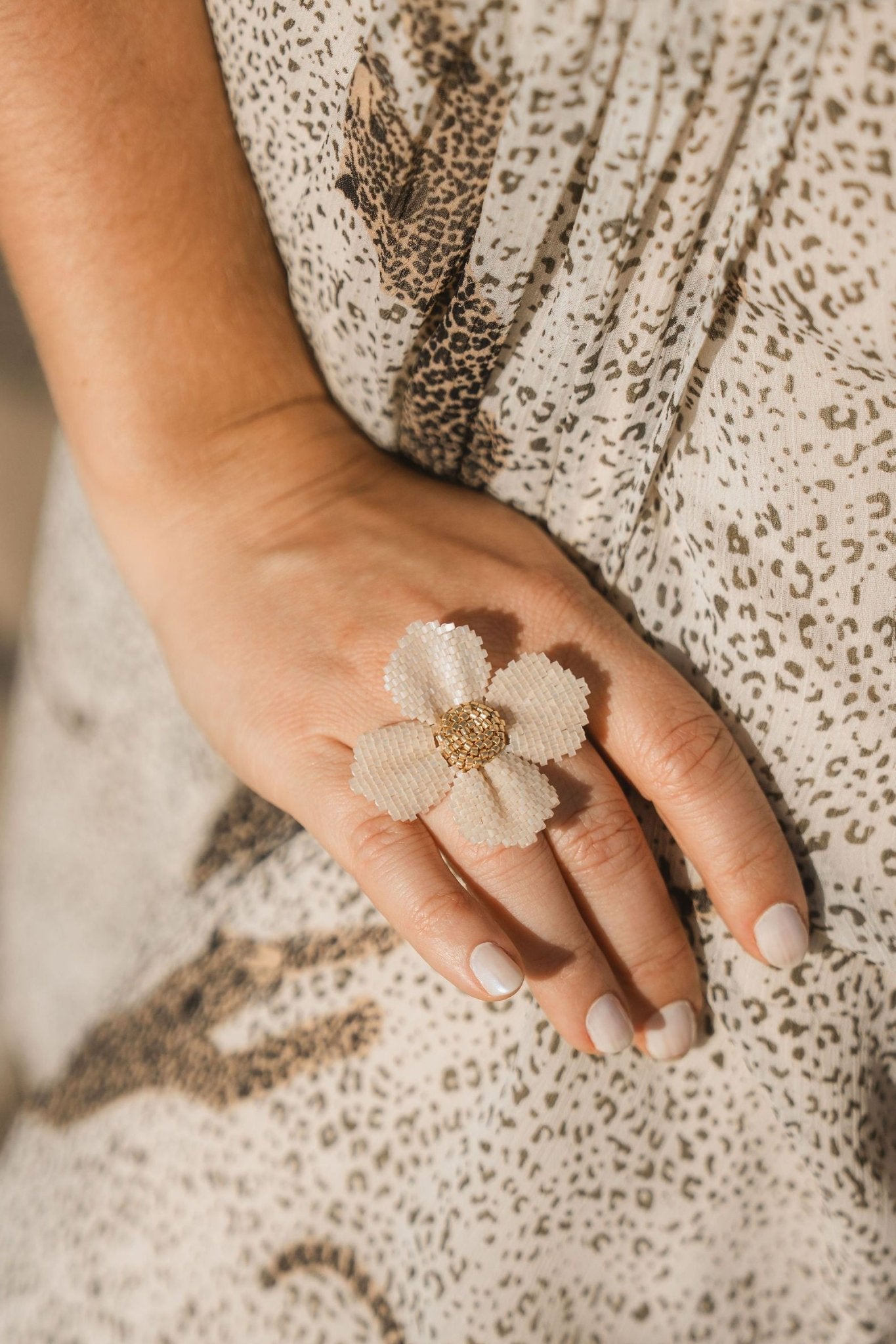 Damiana White Ring - Anne Sidora Unique Poetic gift boutique in Los Cabos