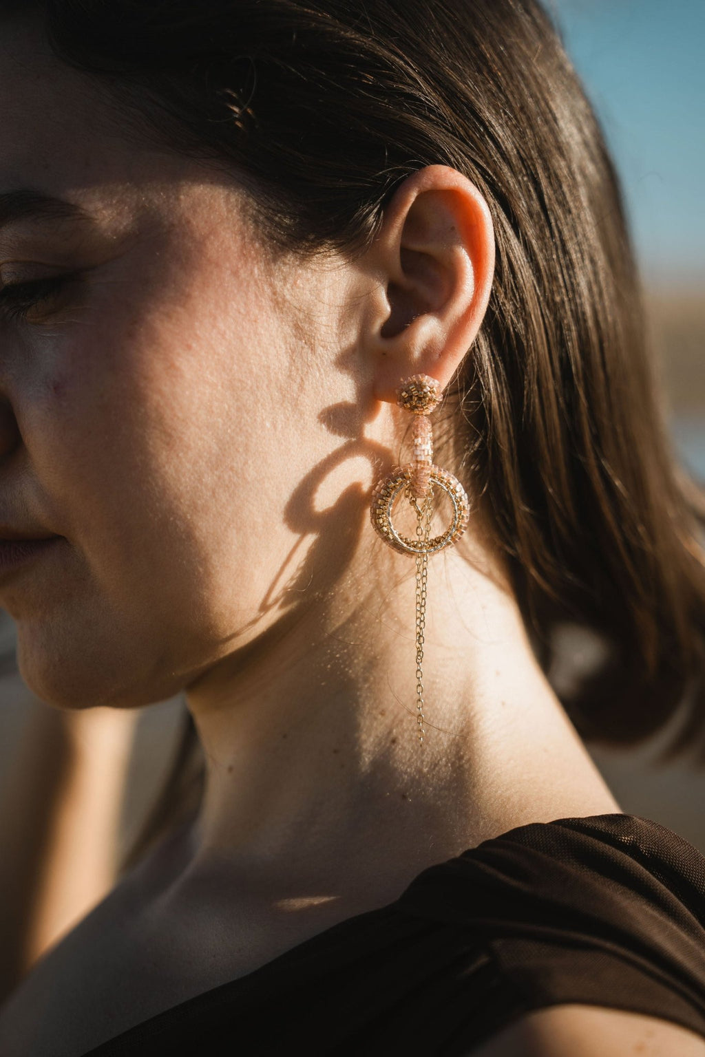 Eclipse Rosa Earrings - Anne Sidora Unique Poetic gift boutique in Los Cabos