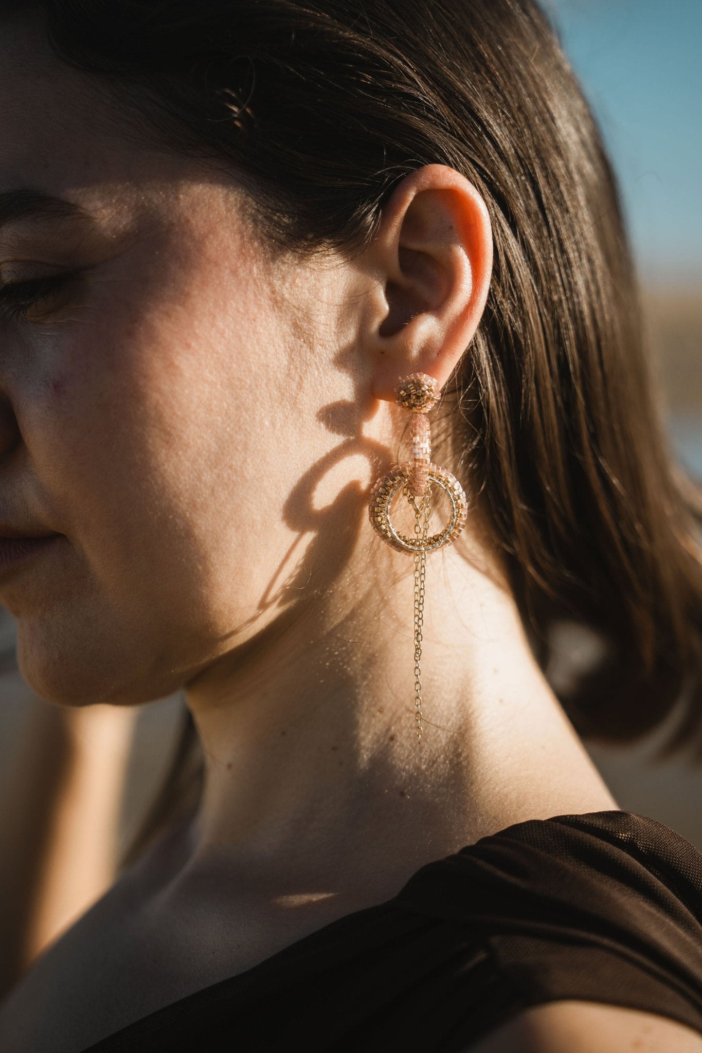 Eclipse Rosa Earrings - Anne Sidora Unique Poetic gift boutique in Los Cabos