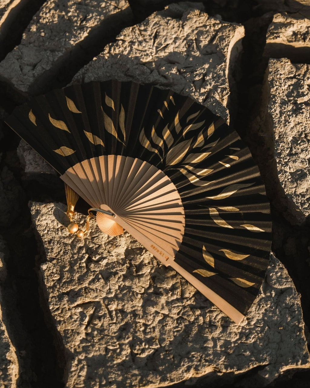 Fire Bloom Hand-Painted Folding Fan - Anne Sidora Unique Poetic gift boutique in Los Cabos