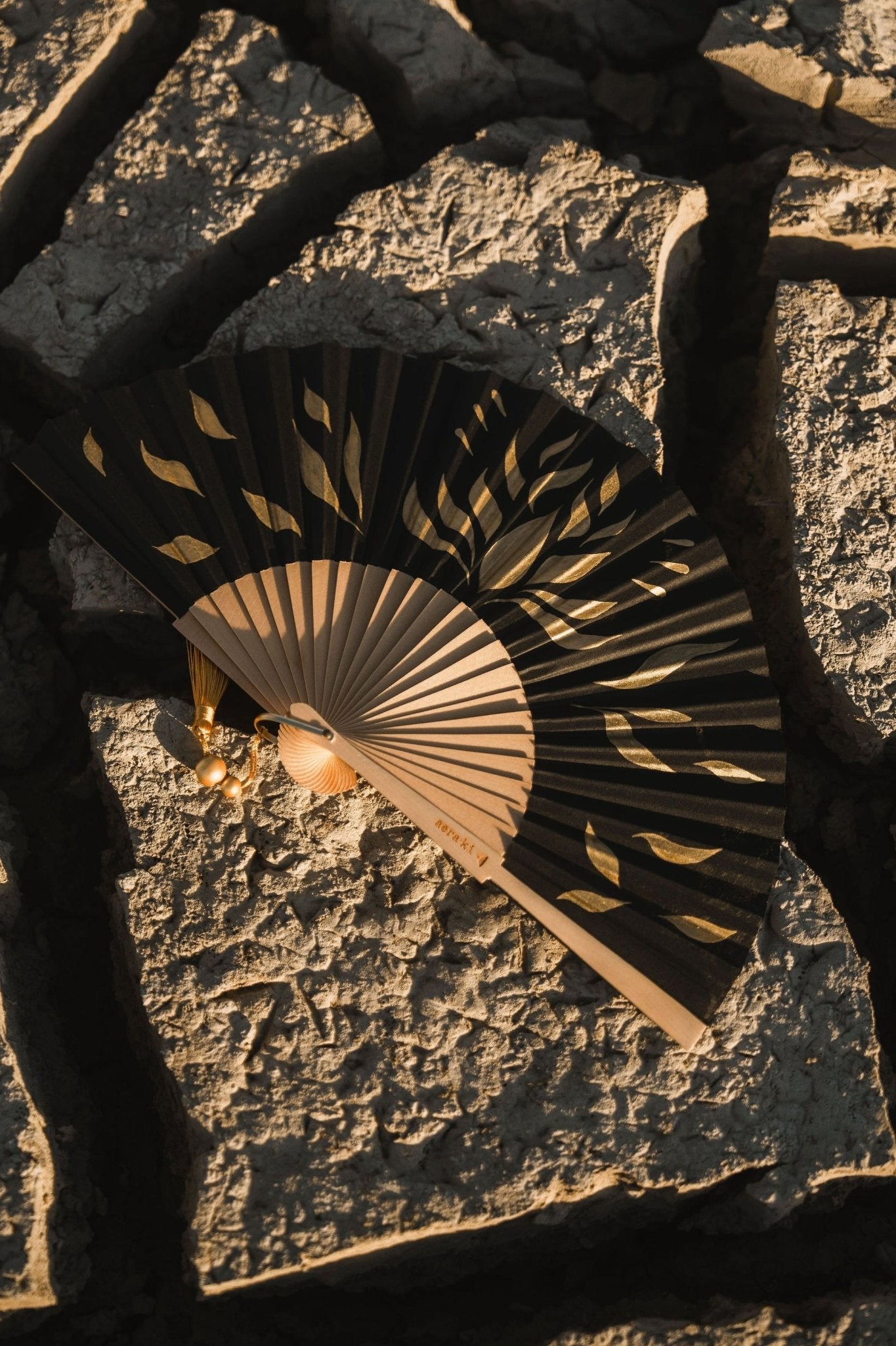Fire Bloom Hand - Painted Folding Fan - Anne Sidora Unique Poetic gift boutique in Los Cabos