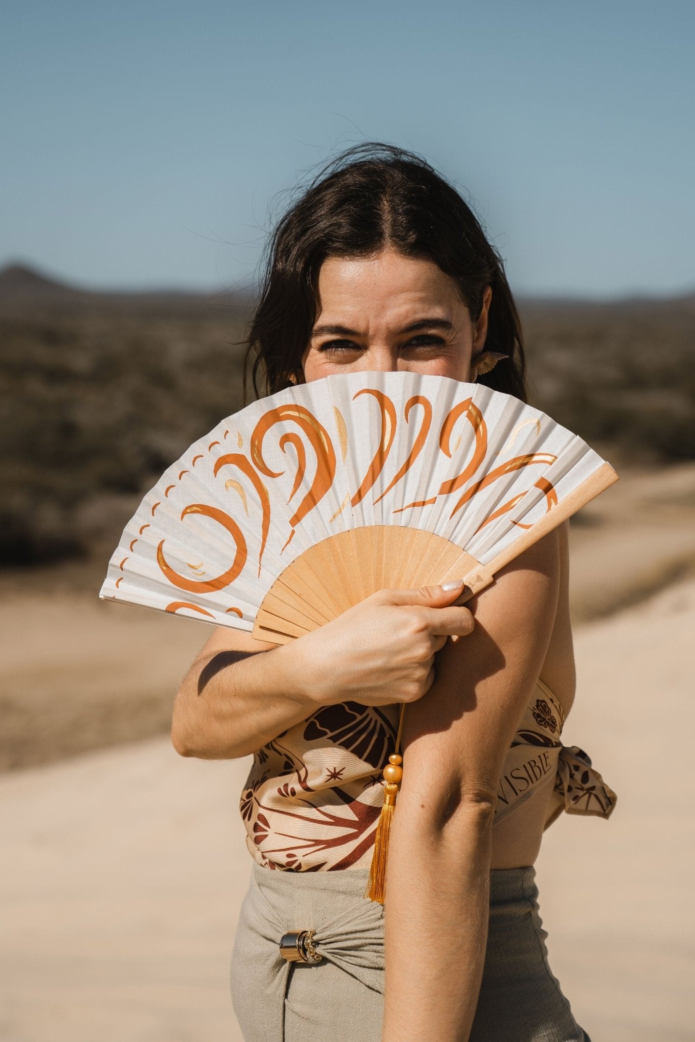 Flowery Song Hand-Painted Folding Fan - Anne Sidora Unique Poetic gift boutique in Los Cabos