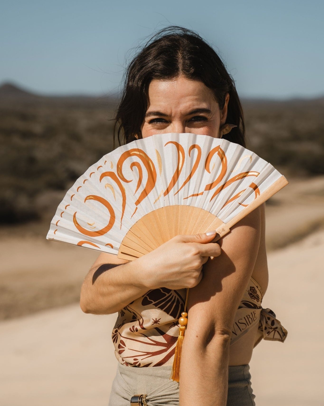 Flowery Song Hand-Painted Folding Fan - Anne Sidora Unique Poetic gift boutique in Los Cabos