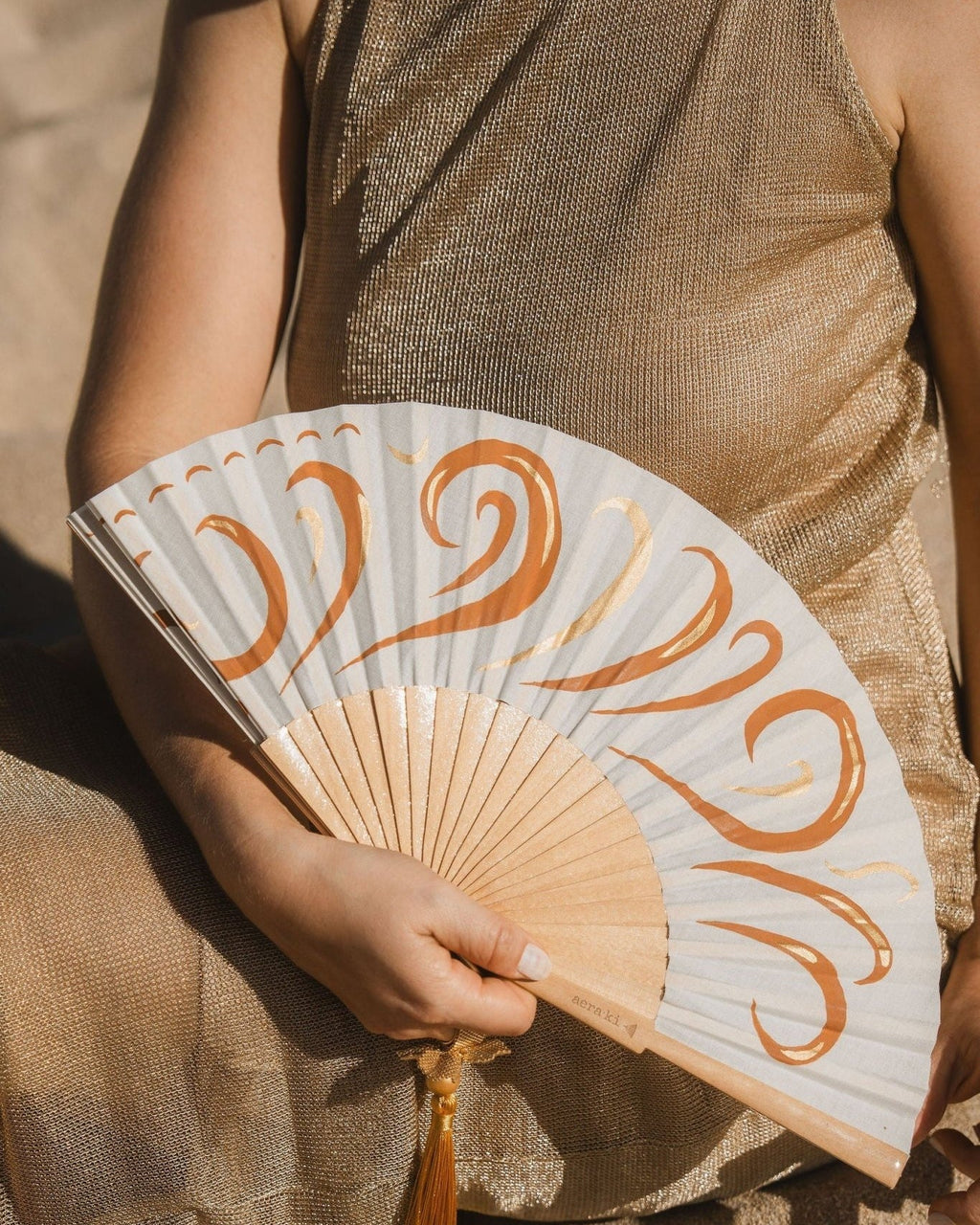 Flowery Song Hand-Painted Folding Fan - Anne Sidora Unique Poetic gift boutique in Los Cabos