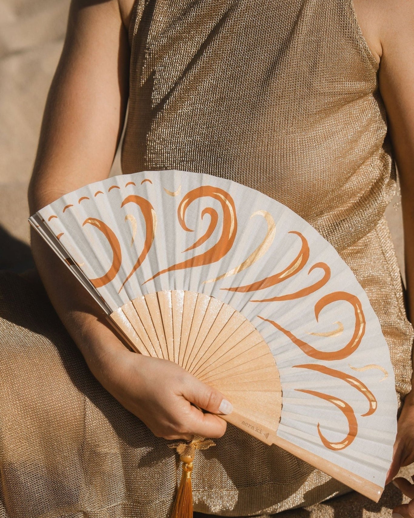 Flowery Song Hand-Painted Folding Fan - Anne Sidora Unique Poetic gift boutique in Los Cabos