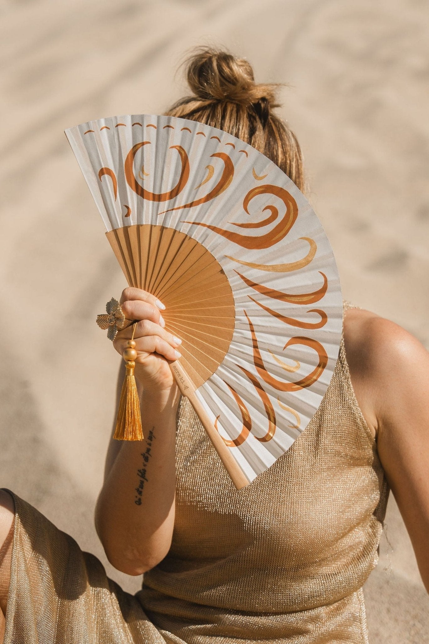 Flowery Song Hand-Painted Folding Fan - Anne Sidora Unique Poetic gift boutique in Los Cabos