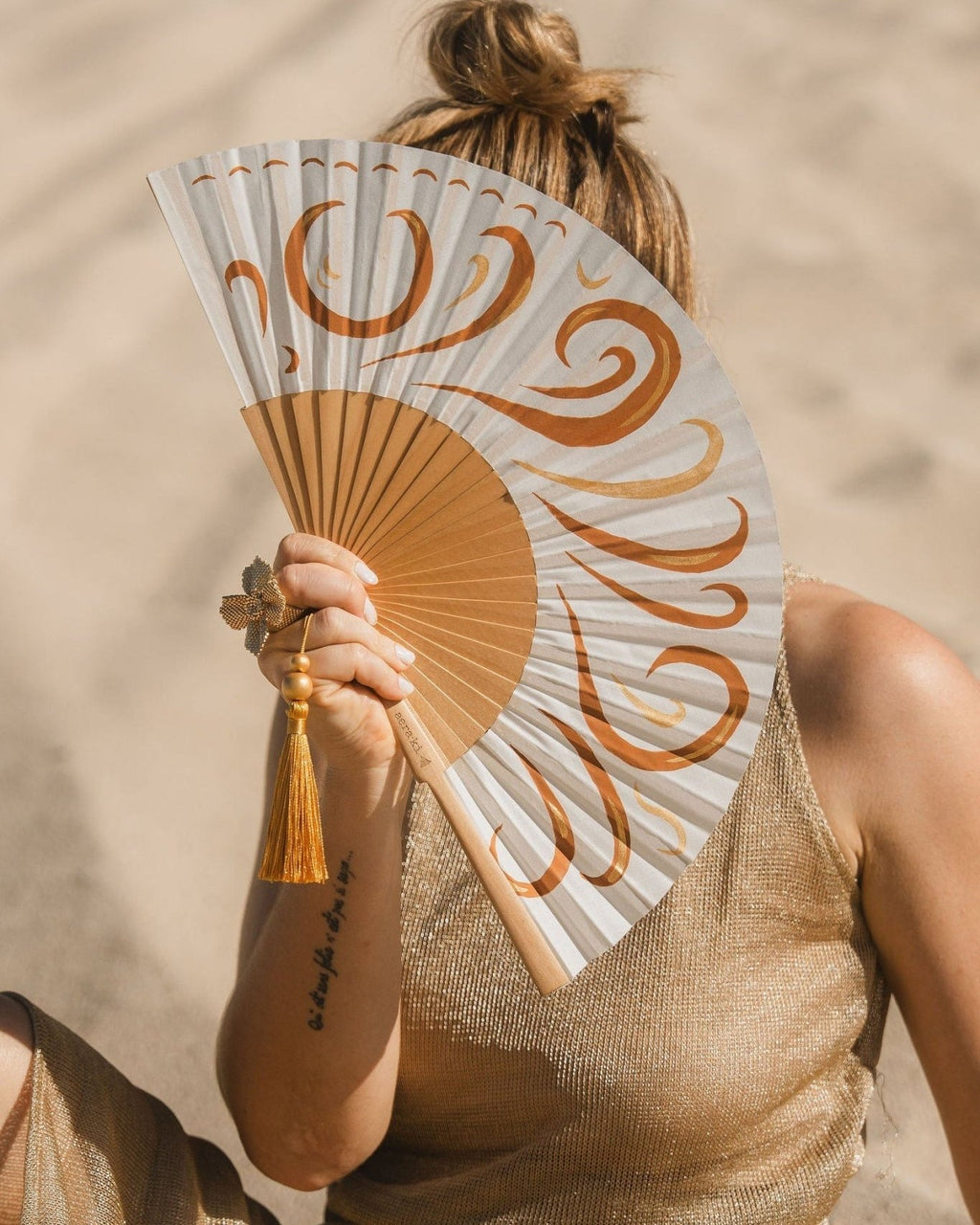 Flowery Song Hand-Painted Folding Fan - Anne Sidora Unique Poetic gift boutique in Los Cabos