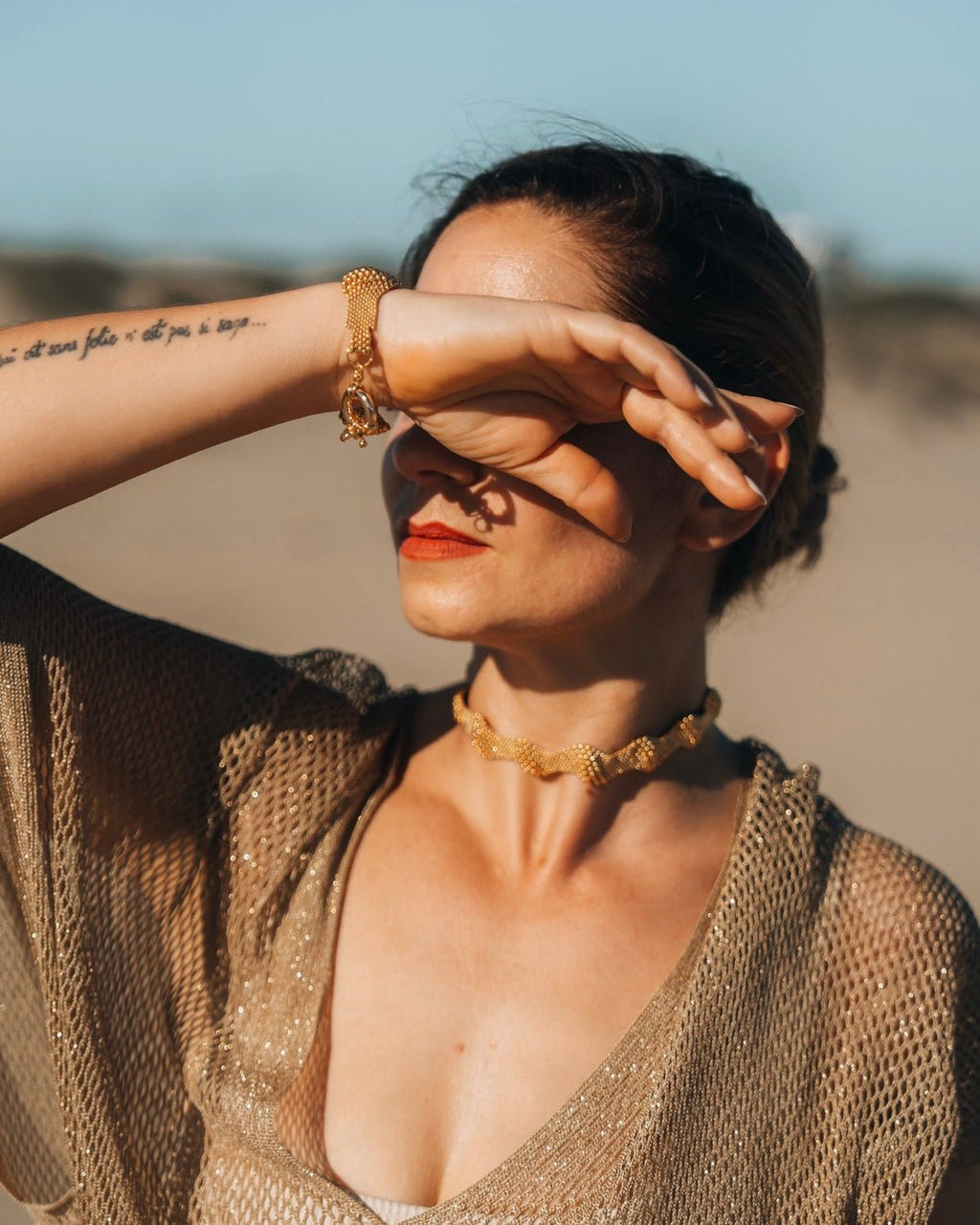 Golden Bracelet - Anne Sidora Unique Poetic gift boutique in Los Cabos