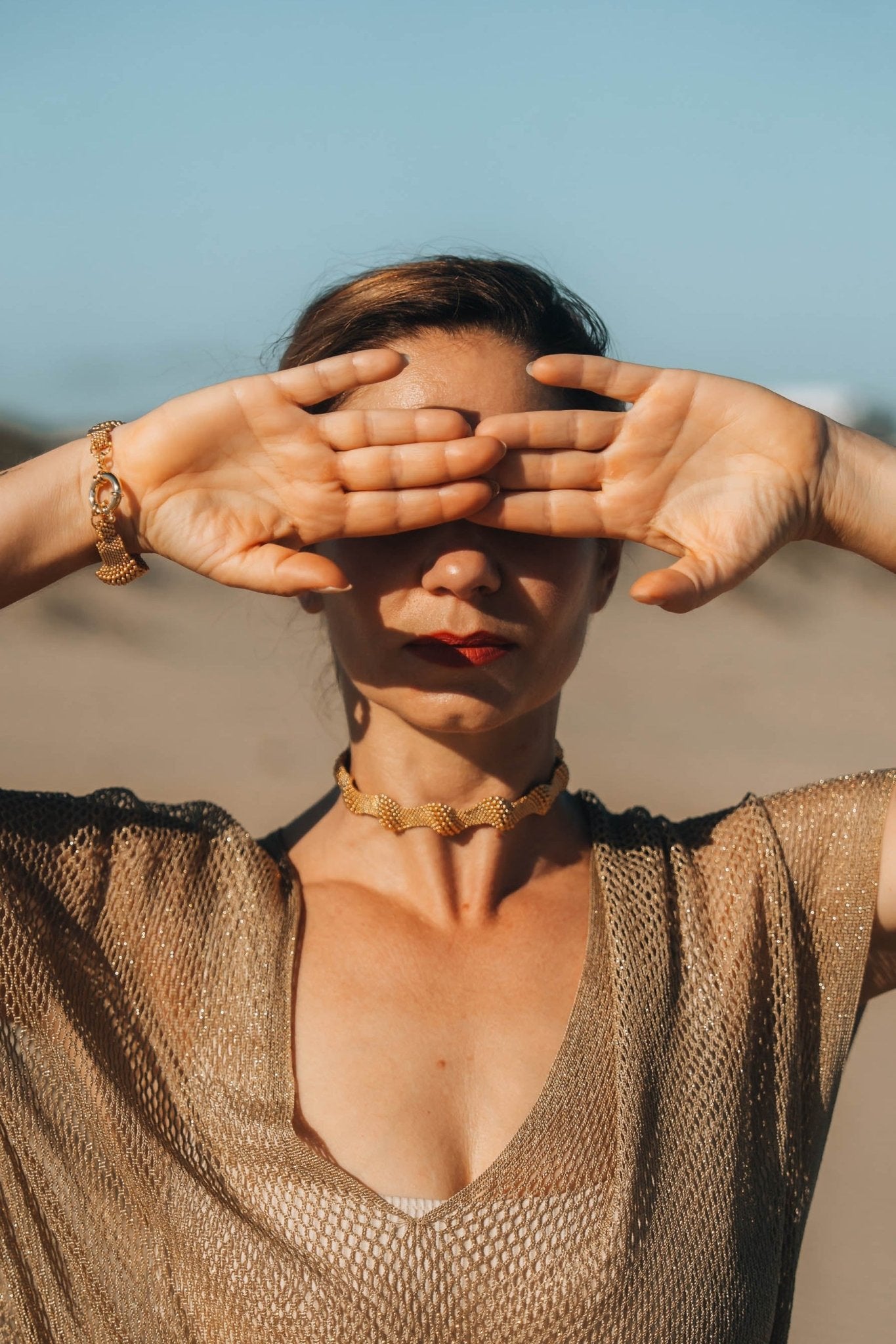 Golden Choker - Anne Sidora Unique Poetic gift boutique in Los Cabos