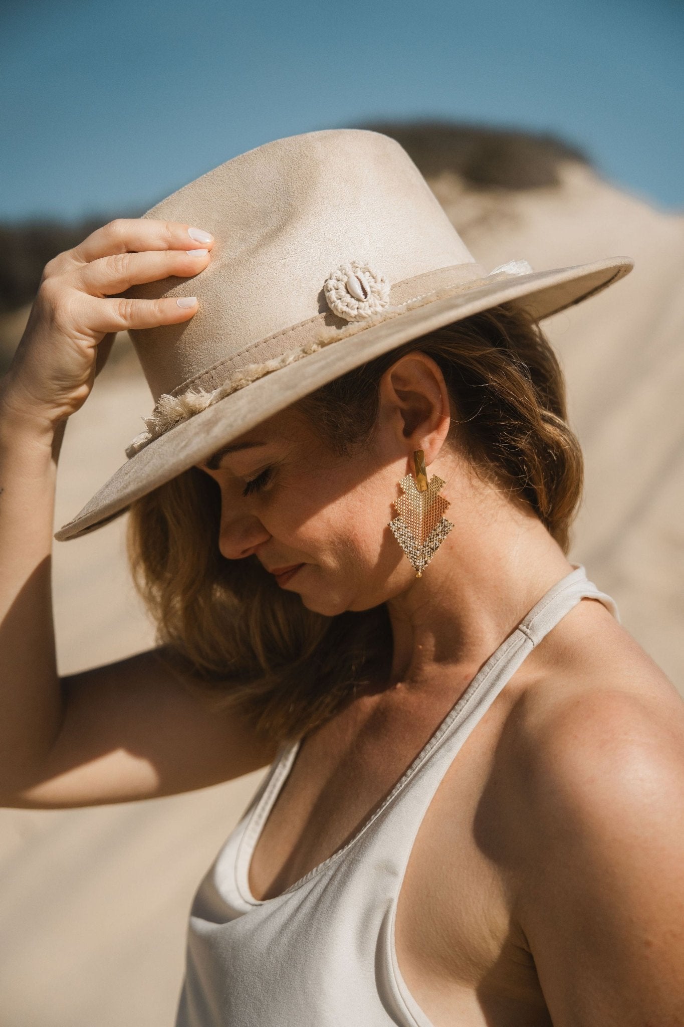 Golden Hour Arrow Earrings - Anne Sidora Unique Poetic gift boutique in Los Cabos